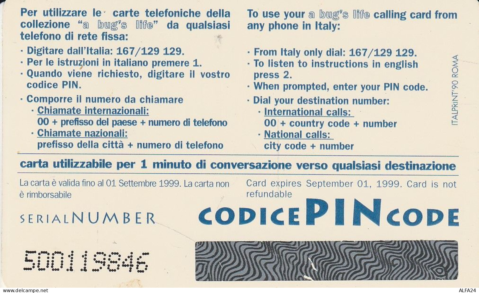 PREPAID PHONE CARD ITALIA RLSCOM (CZ1113 - Cartes GSM Prépayées & Recharges