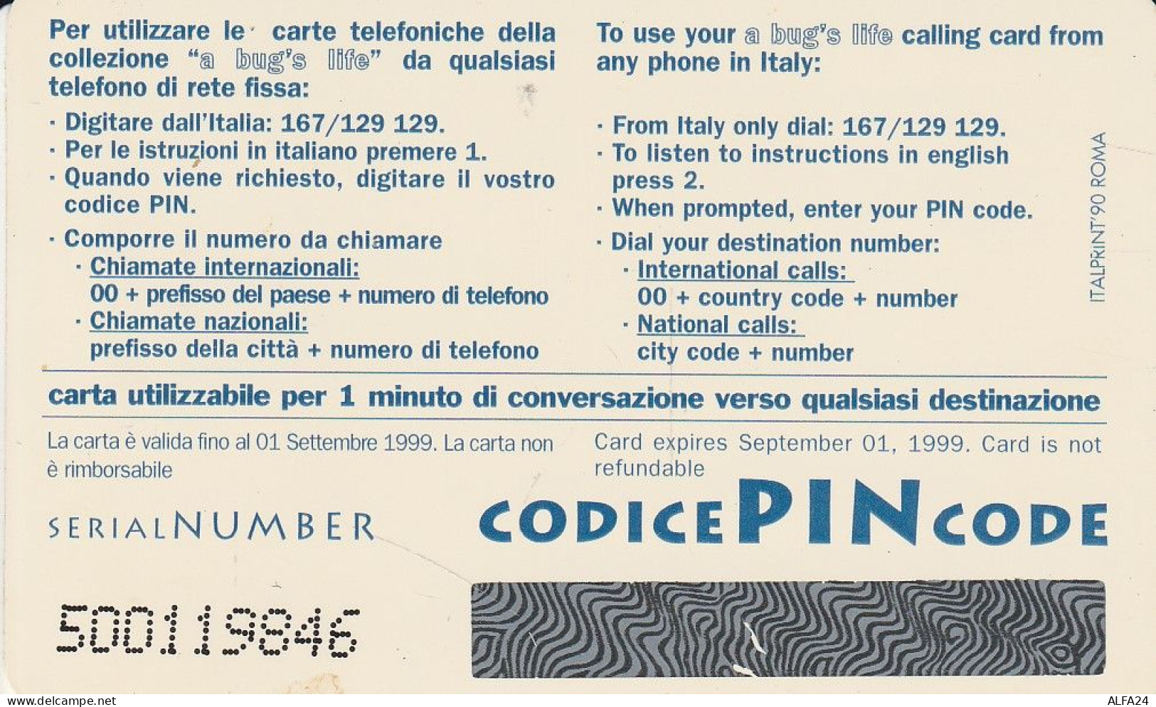 PREPAID PHONE CARD ITALIA RLSCOM (CZ1113 - GSM-Kaarten, Aanvulling & Voorafbetaald