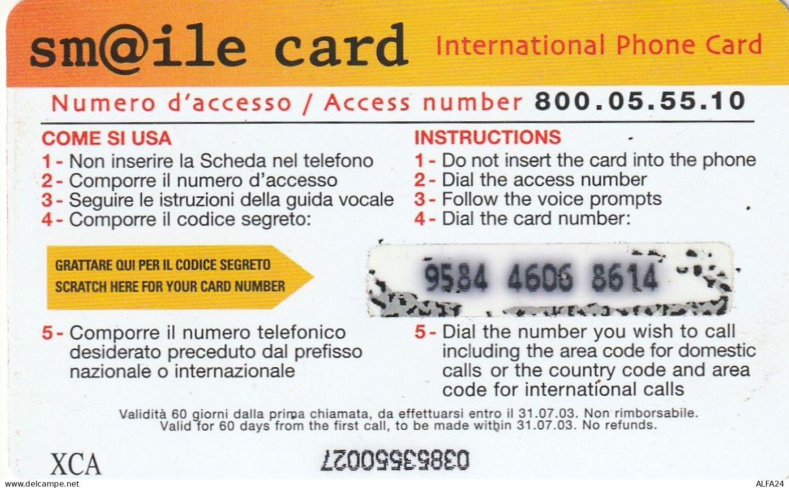 PREPAID PHONE CARD ITALIA SMILE (CZ1092 - GSM-Kaarten, Aanvulling & Voorafbetaald