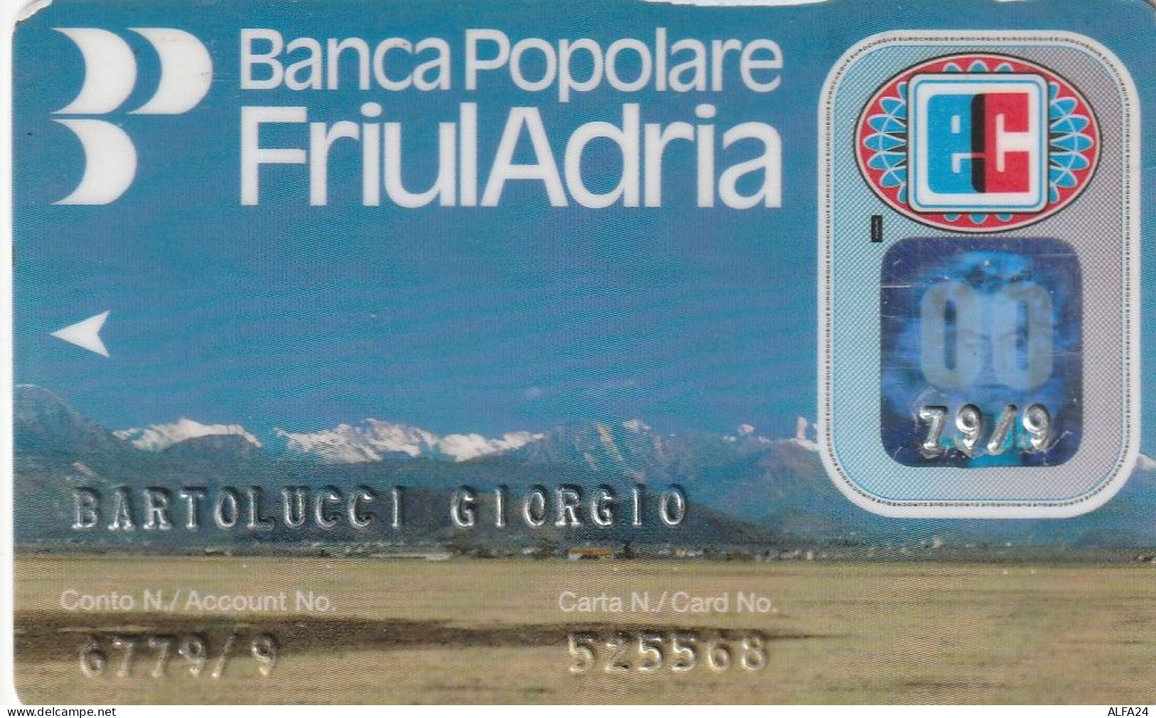 CARTA CREDITO SCADUTA FRIULI ADRIA  (CZ1069 - Krediet Kaarten (vervaldatum Min. 10 Jaar)