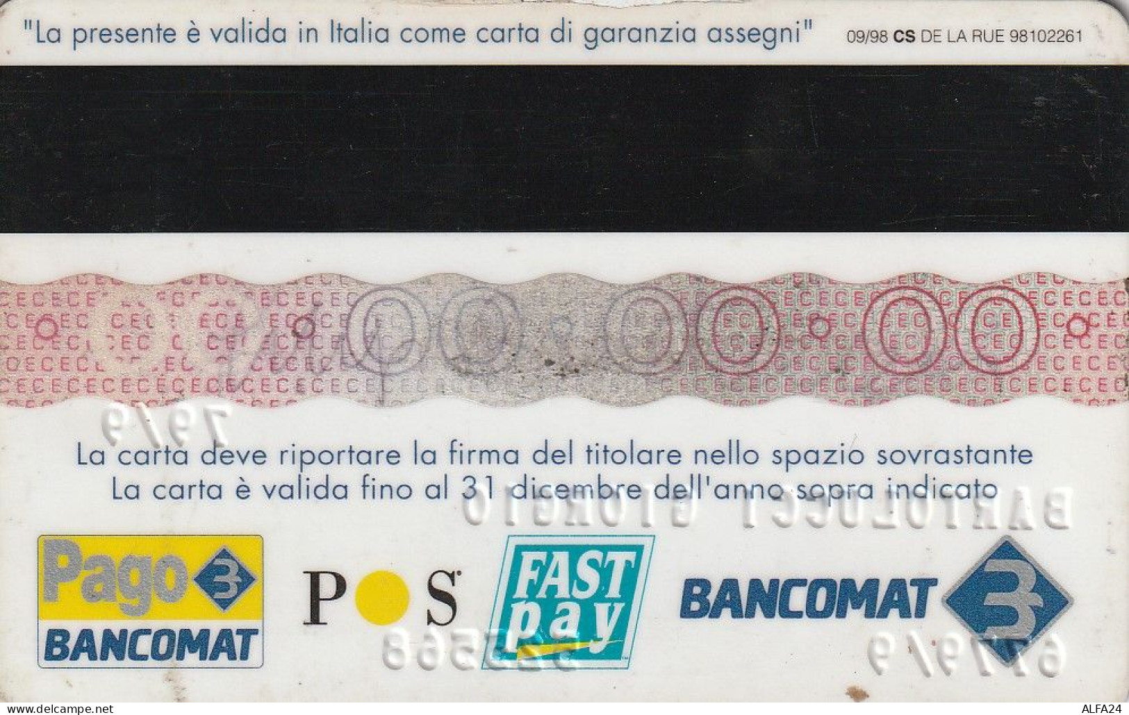 CARTA CREDITO SCADUTA FRIULI ADRIA  (CZ1069 - Credit Cards (Exp. Date Min. 10 Years)