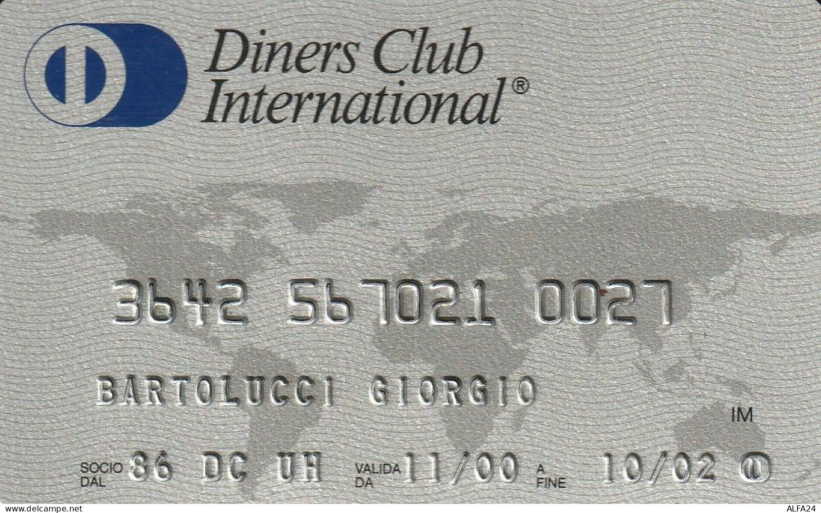 CARTA CREDITO SCADUTA DINERS CLUB  (CZ1066 - Credit Cards (Exp. Date Min. 10 Years)