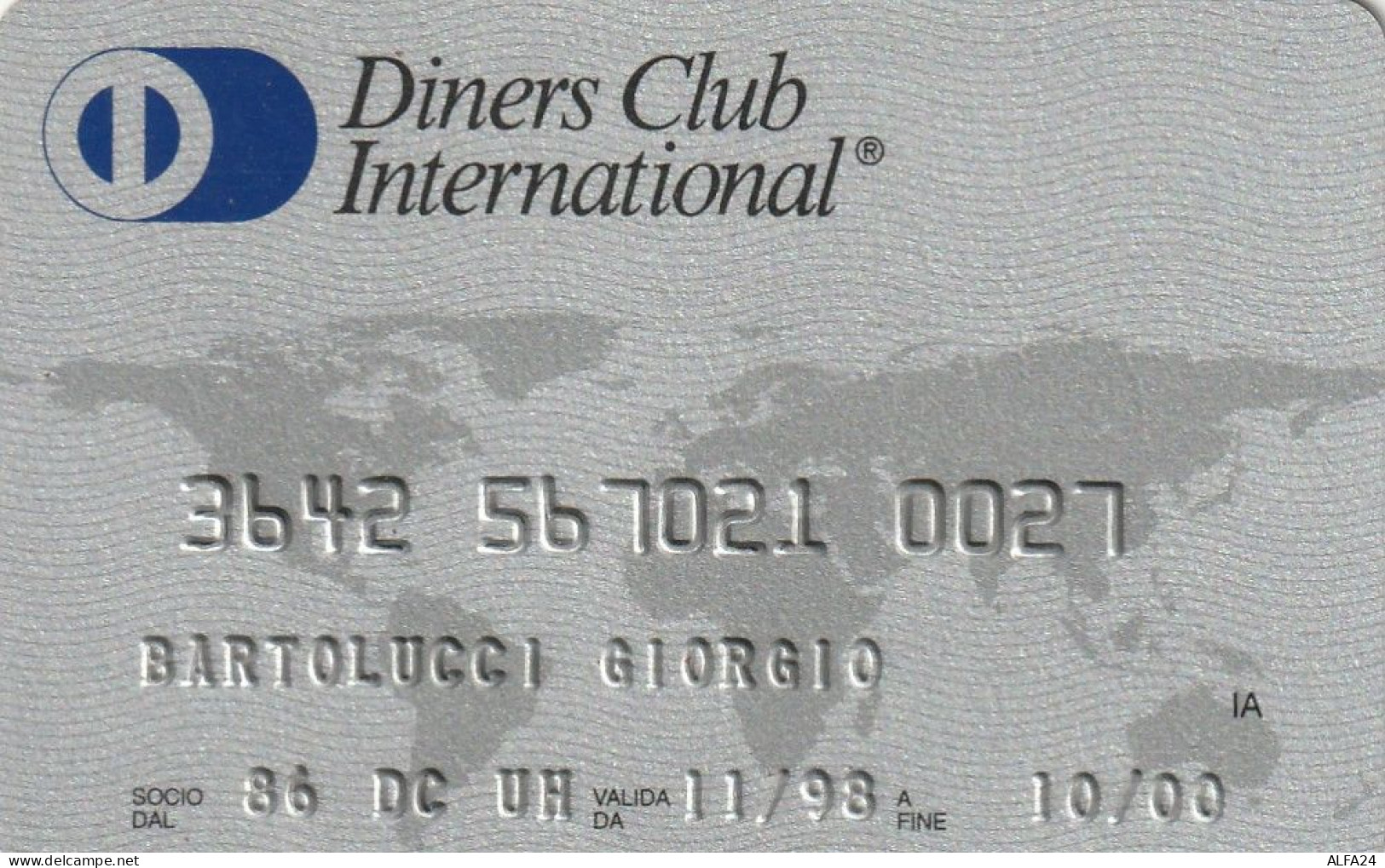 CARTA CREDITO SCADUTA DINERS CLUB  (CZ1064 - Tarjetas De Crédito (caducidad Min 10 Años)
