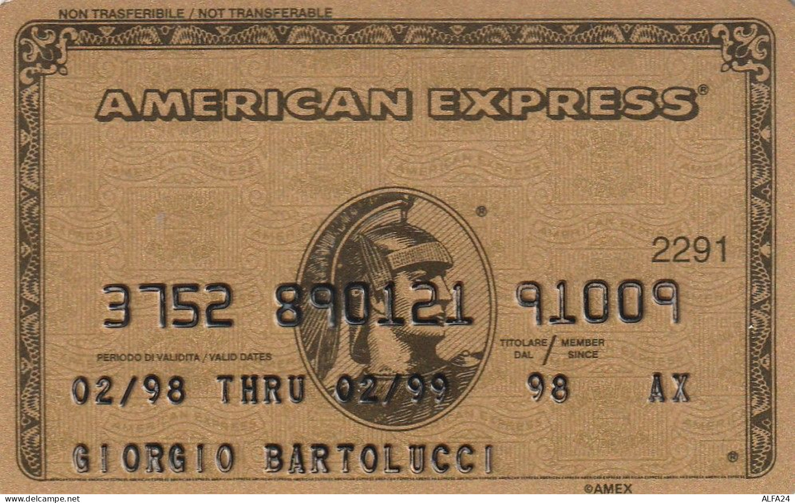 CARTA CREDITO SCADUTA AMERICAN EXPRESS  (CZ1060 - Carte Di Credito (scadenza Min. 10 Anni)