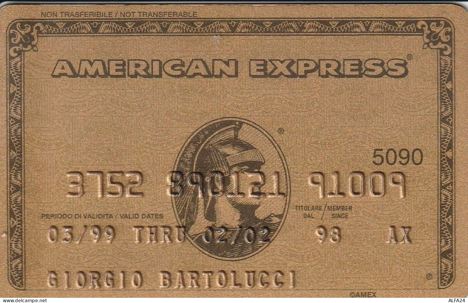 CARTA CREDITO SCADUTA AMERICAN EXPRESS  (CZ1057 - Credit Cards (Exp. Date Min. 10 Years)