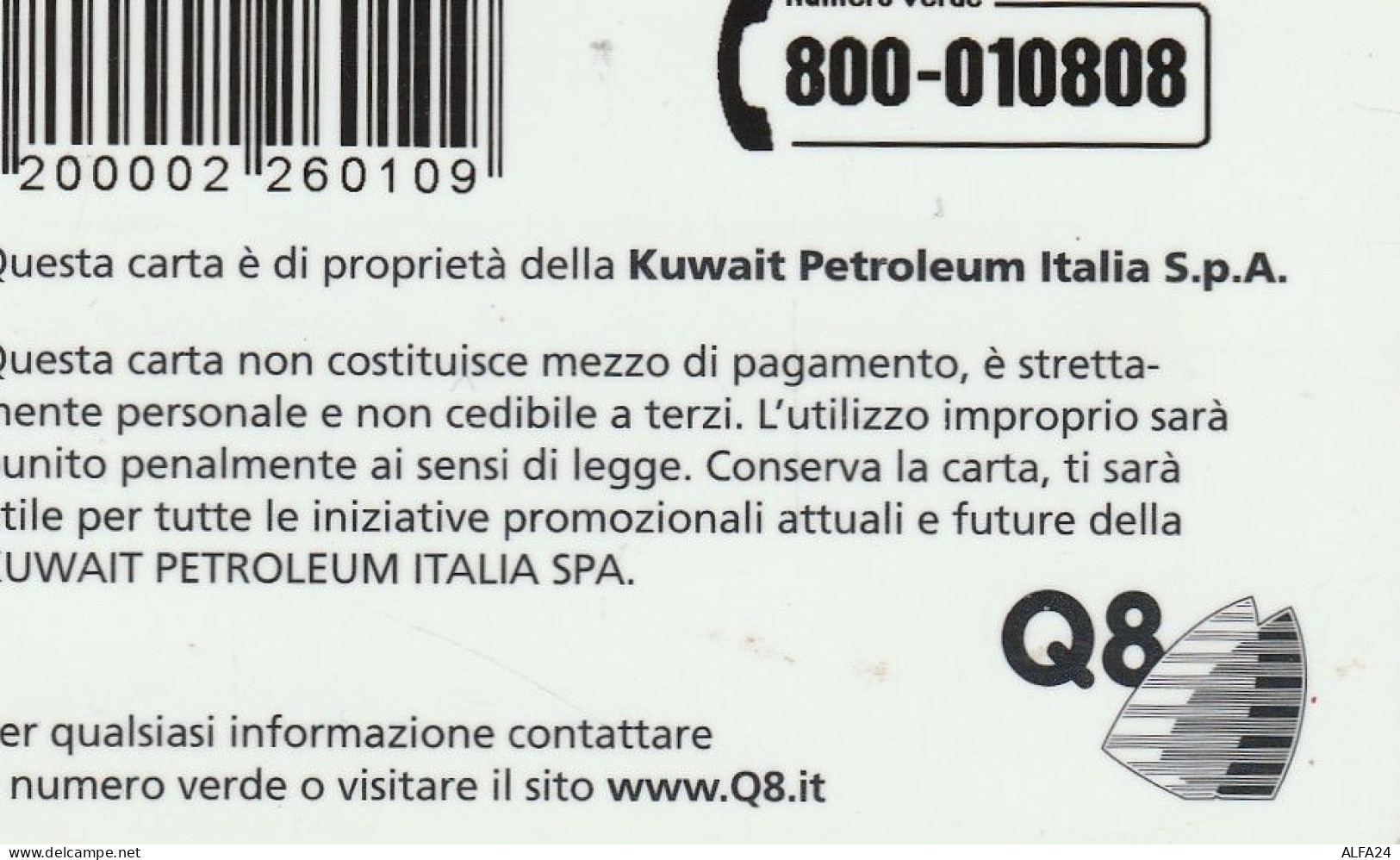 CARTA RIFORNIMENTI CON CHIP  (CZ1041 - Autres & Non Classés