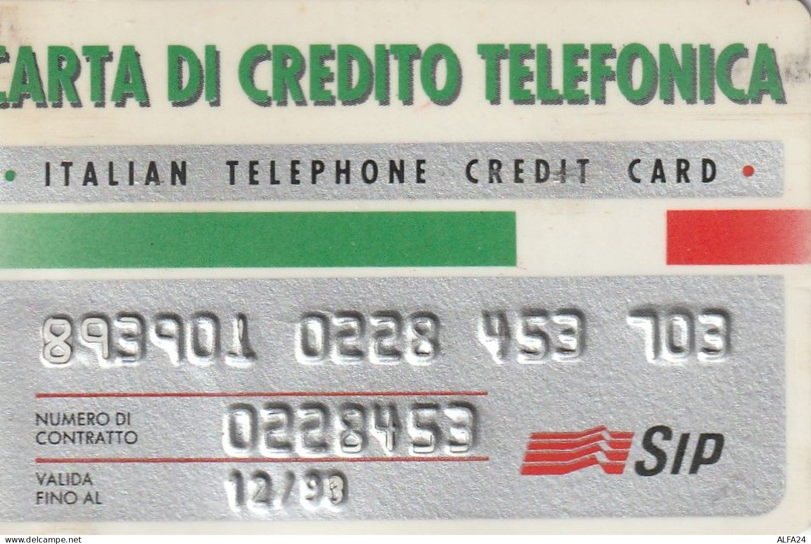 CARTA DI CREDITO TELEFONICA SIP 12/93  (CZ1045 - Usages Spéciaux