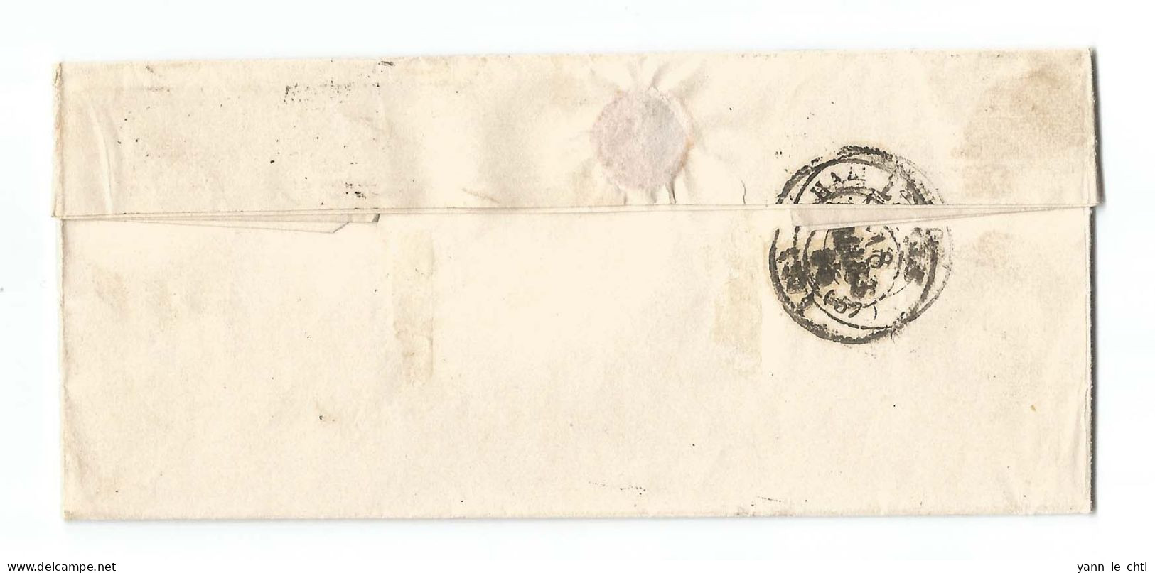 1862 Griffe OR Boite à Lettres Rurale L. Roussel  Notaire Renescure Hazebrouck 59 Nord Vers Arpenteur Lille Losange 1775 - 1862 Napoléon III
