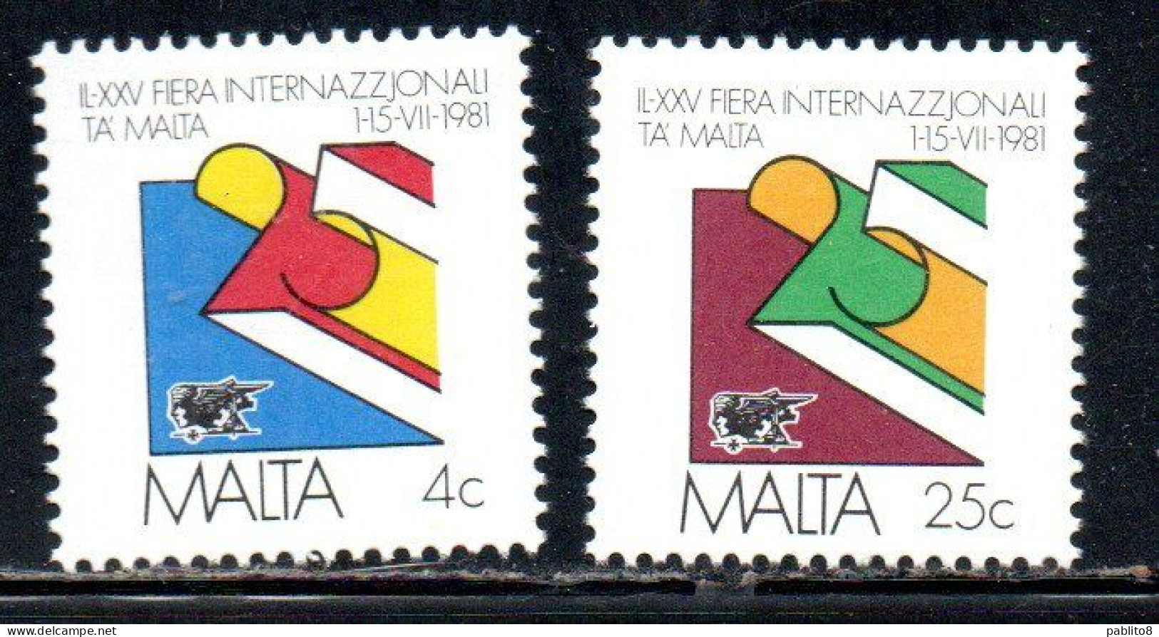 MALTA 1981 MALTESE TRADE FAIR FIERA DEL COMMERCIO COMPLETE SET SERIE COMPLETA MNH - Malte