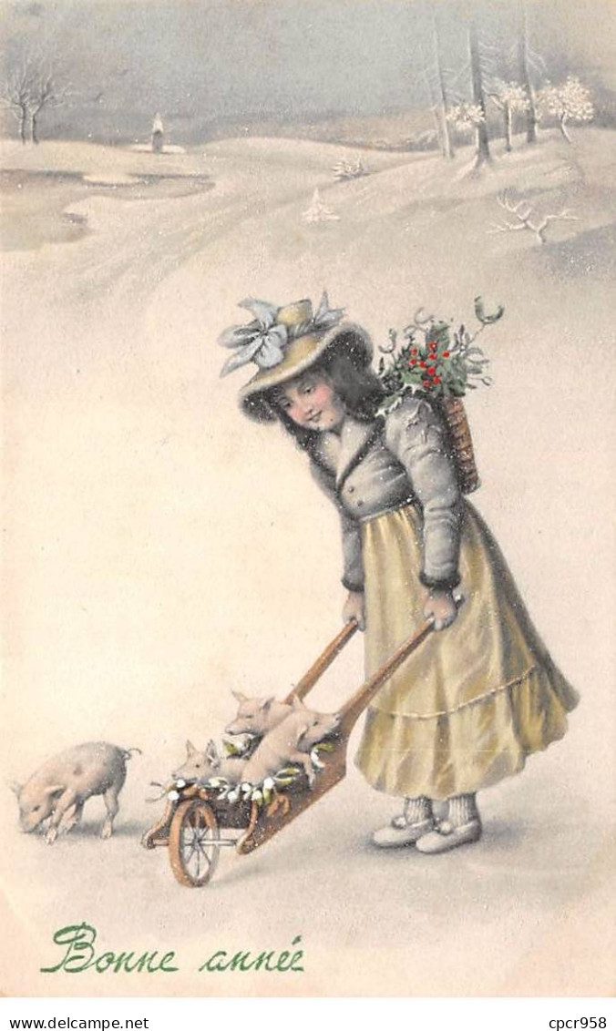 Cochons - N°82111 - V.K. Vienne N°5056 - Jeune Fille Poussant Des Cochons Dans Une Brouette - Maiali