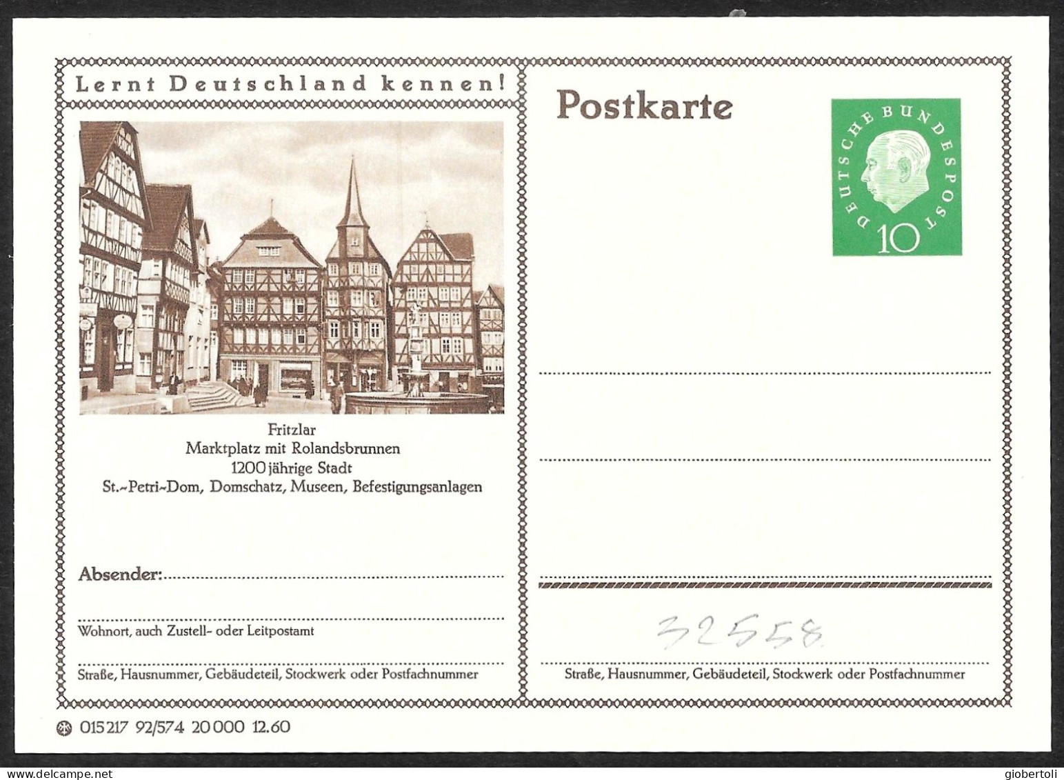 Germania/Germany/Allemagne: Intero, Stationery, Entier, Duomo Di Fritzlar, Fritzlar Cathedral, Cathédrale De Fritzlar - Iglesias Y Catedrales