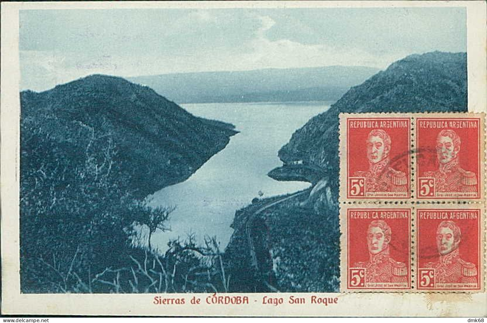 ARGENTINA - SIERRAS DE CORDOBA - LAGO SAN  ROQUE - MAILED TO ITALY 1924 / STAMPS (18218) - Argentine