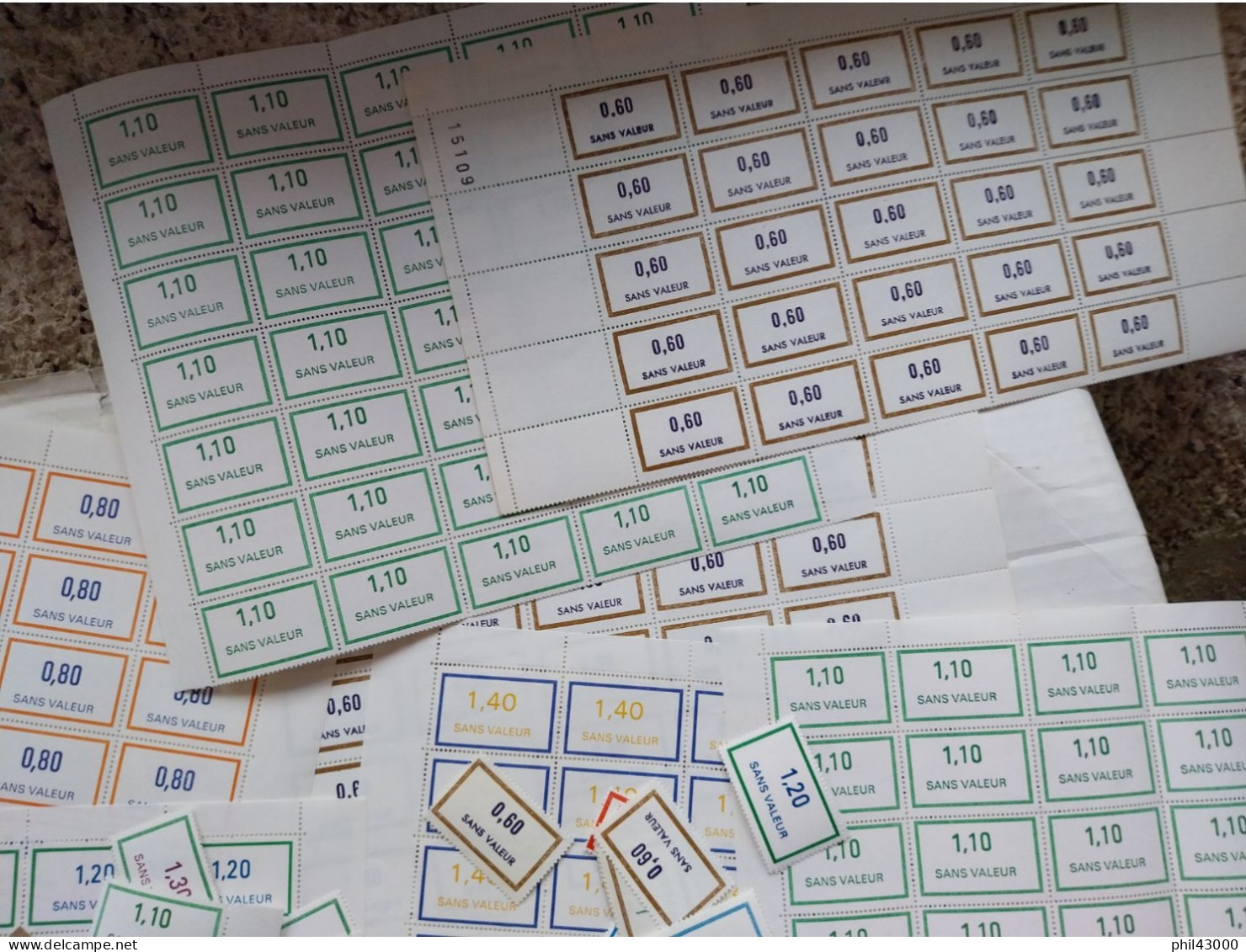 FRANCE UN TRES IMPORTANT LOT DE TIMBRES FICTIFS EN 1 EXEMPLAIRE OU PAR MORCEAU DE PLANCHES