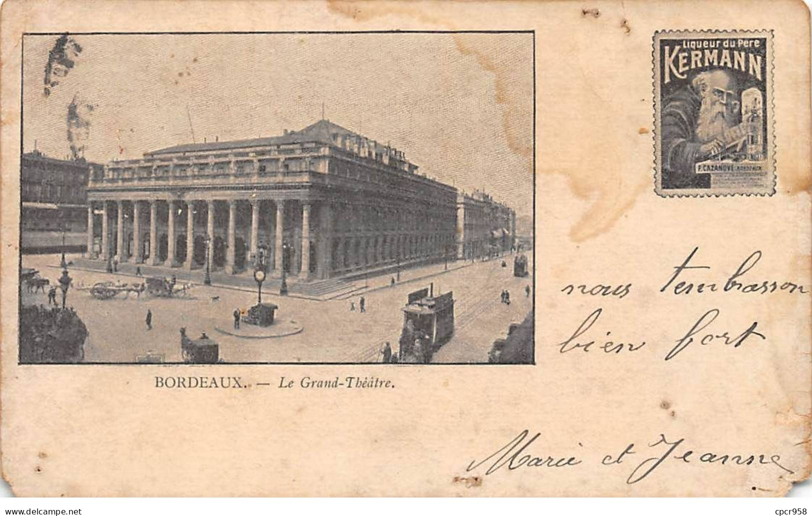 33 - BORDEAUX - SAN34080 - Le Grand Théâtre - En L'état - Carte Pub - Bordeaux