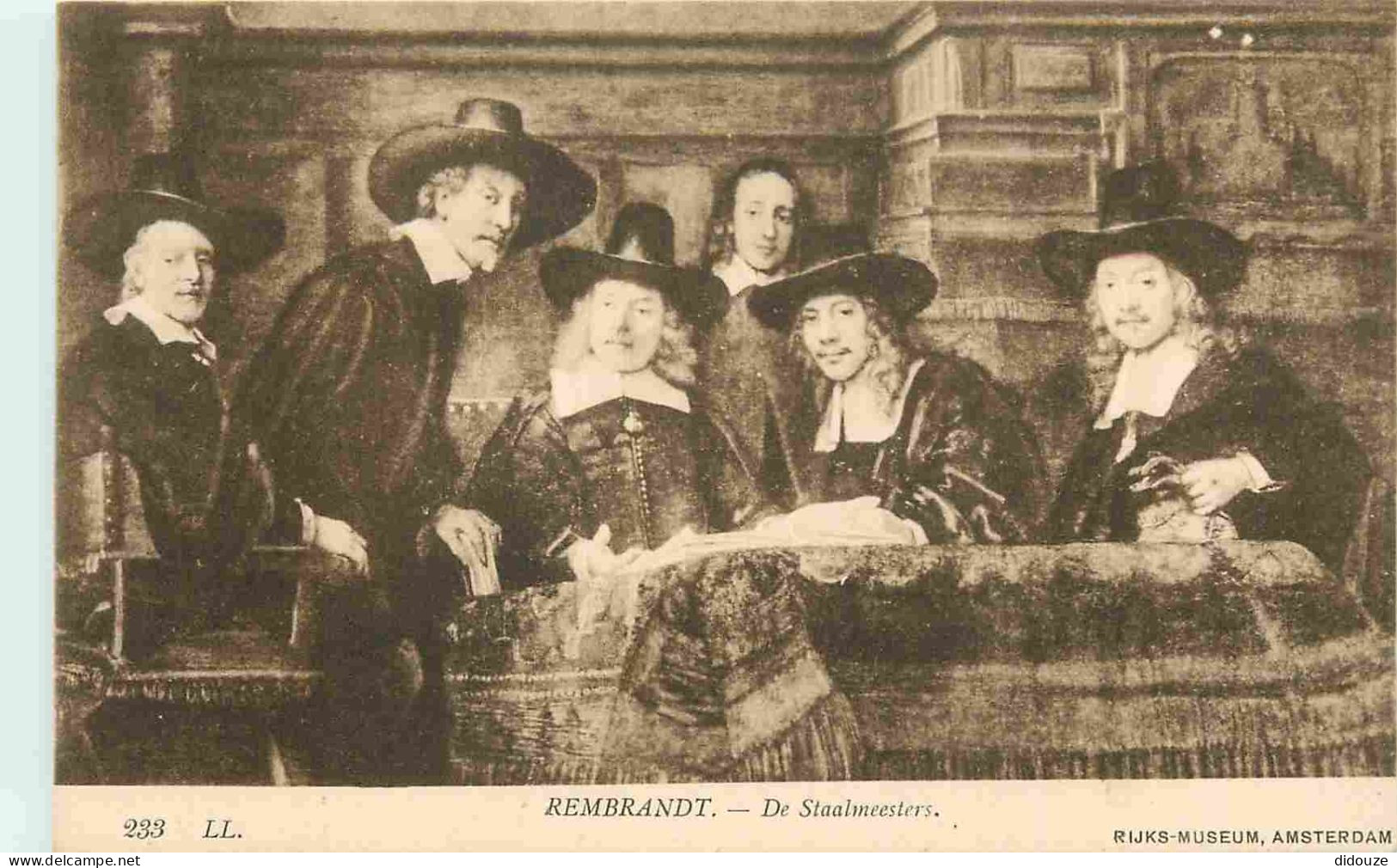 Art - Peinture - Rembrandt - De Staalmeesters - Rijksmuseum Amsterdam - Publicité Horsine Au Dos - CPA - Voir Scans Rect - Pintura & Cuadros