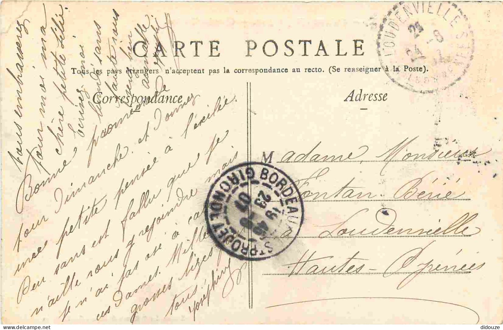 33 - Bordeaux - Caisse D'Epargne - Gloria Victia - Animée - CPA - Oblitération Ronde De 1907 - Voir Scans Recto-Verso - Bordeaux