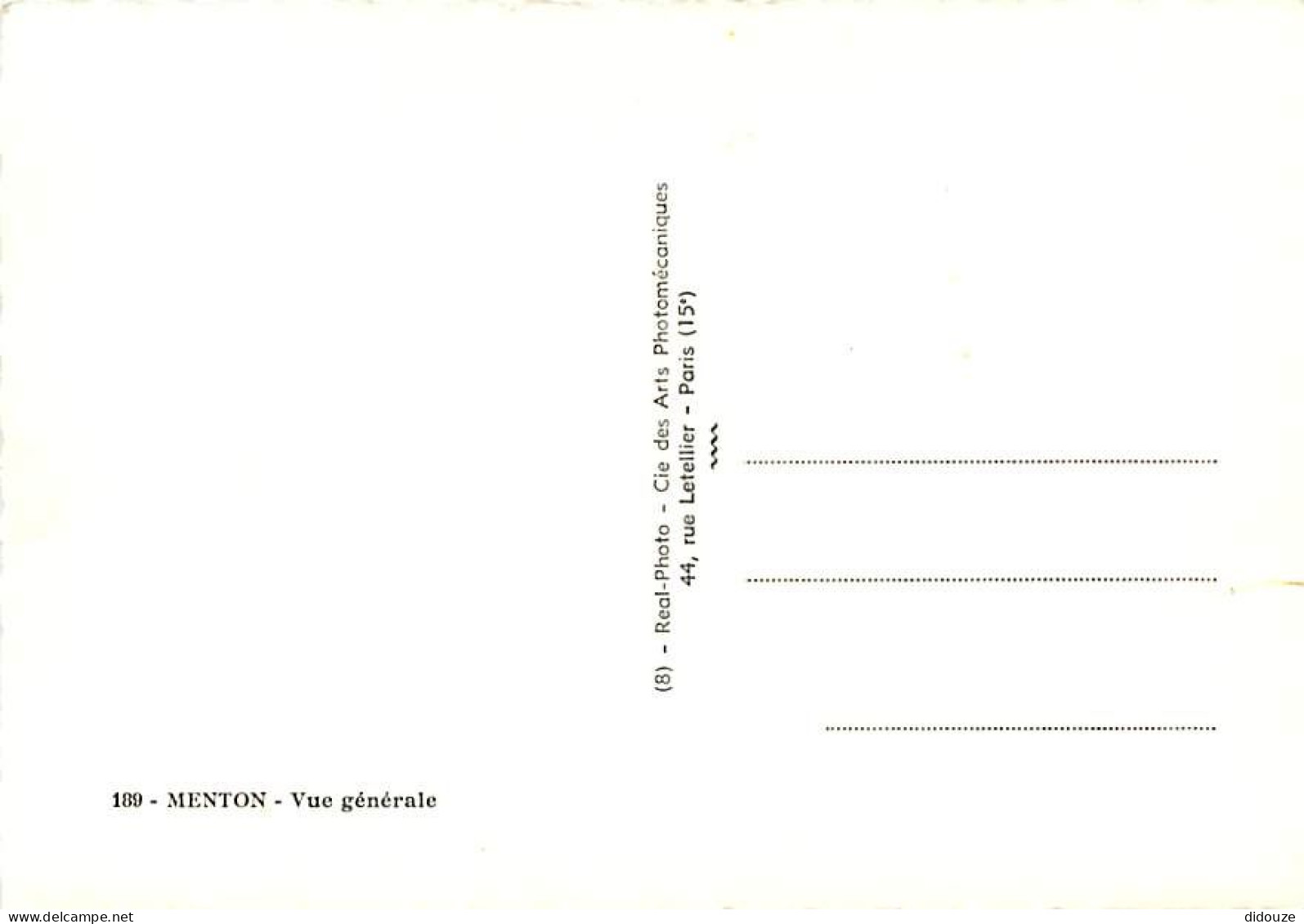 06 - Menton - Vue Générale - Carte Dentelée - CPSM Grand Format - Voir Scans Recto-Verso - Menton