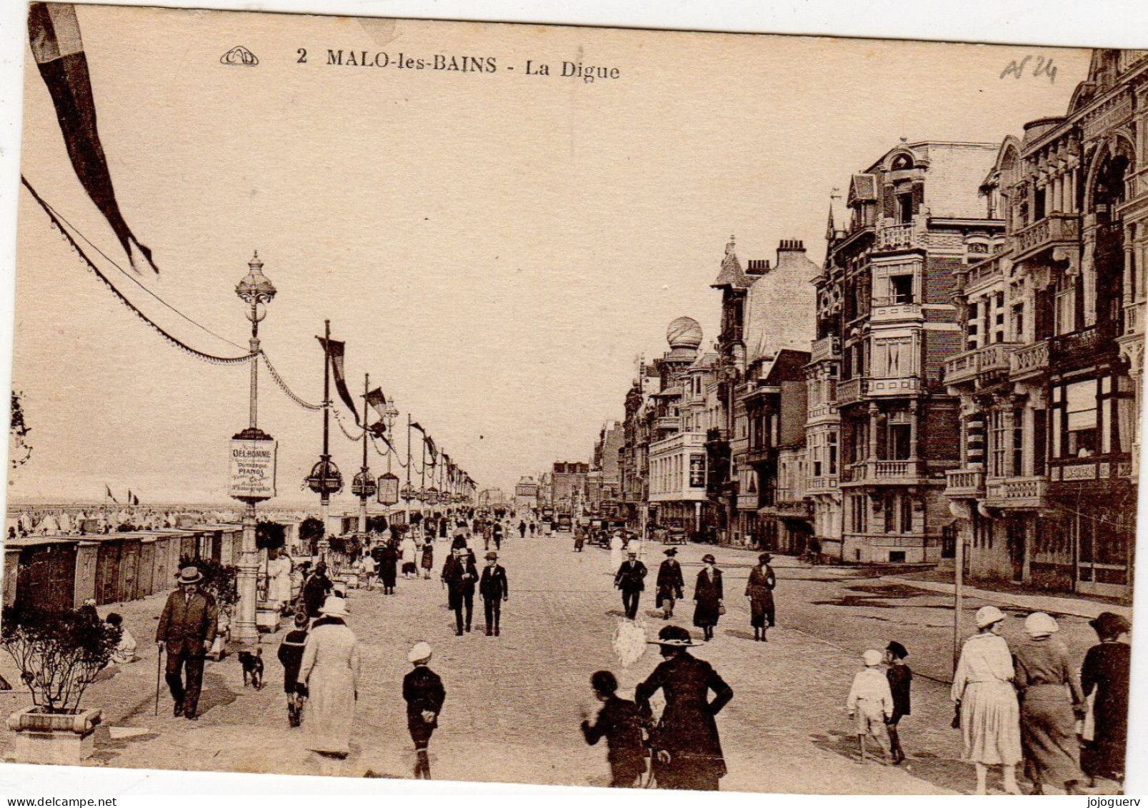 Malo Les Bains Dunkerque  La: Digue ( Publicité Delhomme - Malo Les Bains