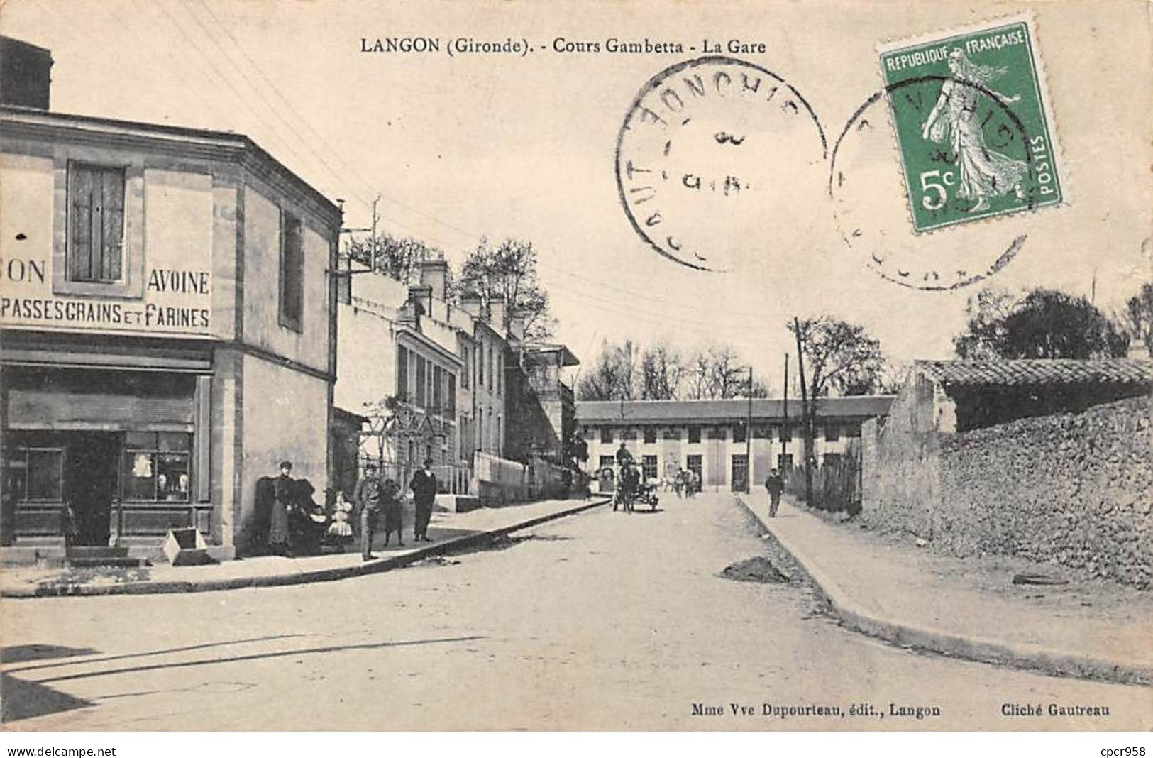 33.AM18458.Langon.Cours Gambetta.La Gare - Langon