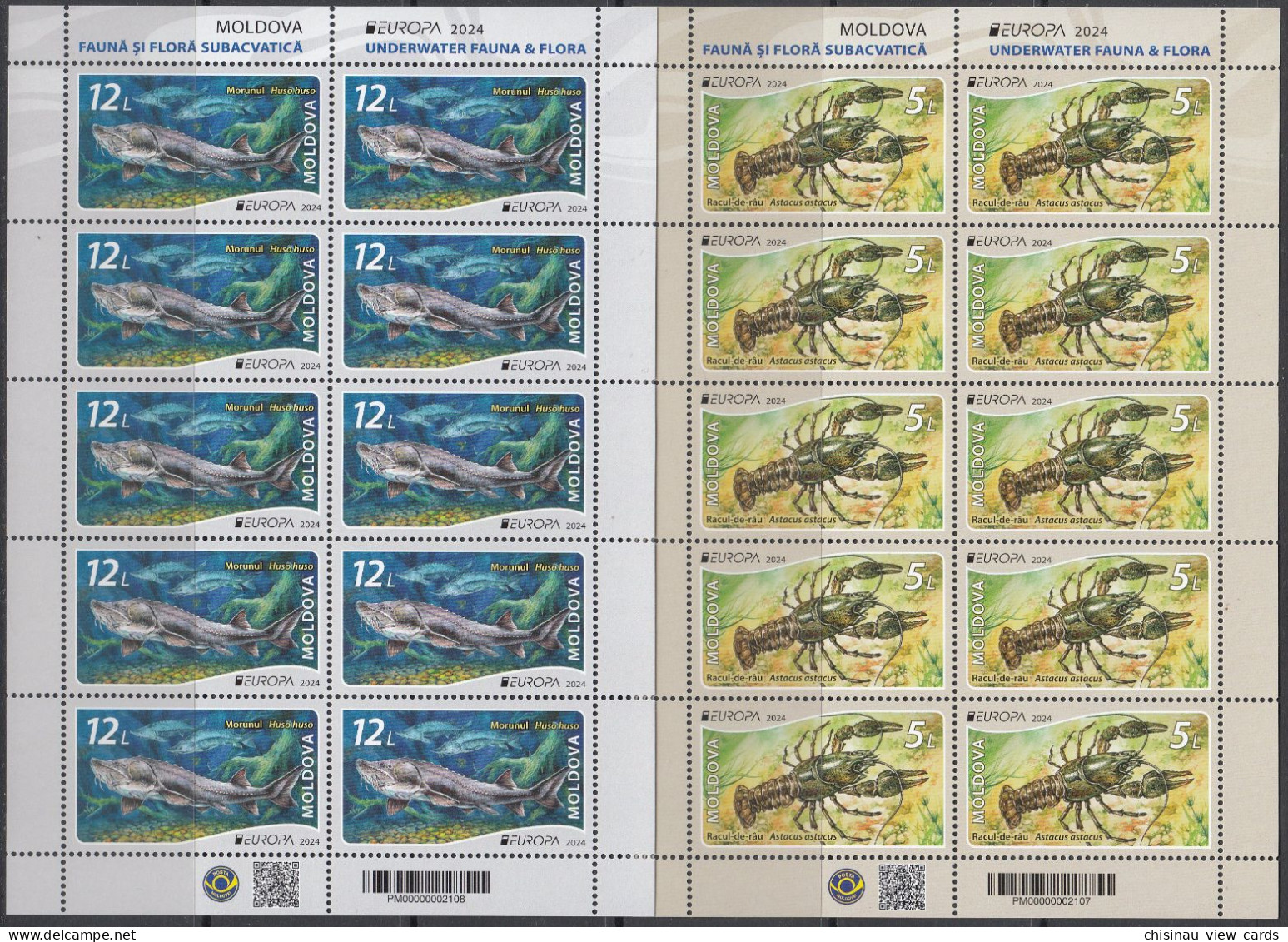 MOLDOVA 2024 Europa CEPT.Underwater Flora And Fauna.Set 2 Sheets. MNH - 2024