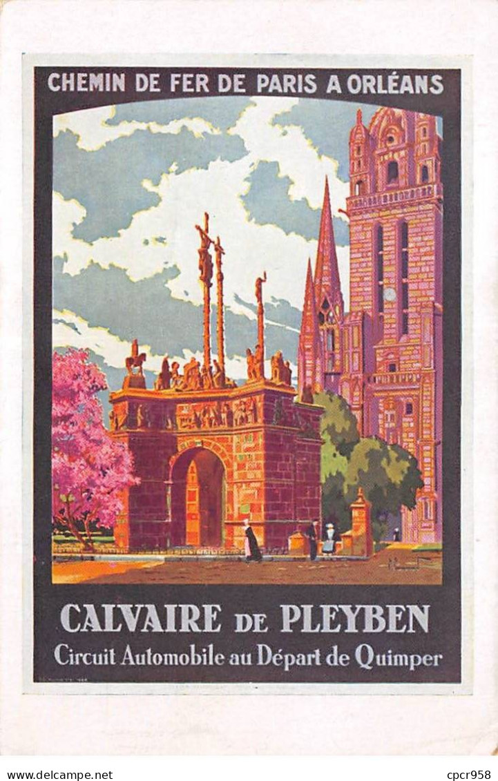 29 - PLEYBEN - SAN34395 - Le Calvaire - Chemin De Fer De Paris à Orléans - Circuit Automobile Au Départ De Quimper - Pleyben