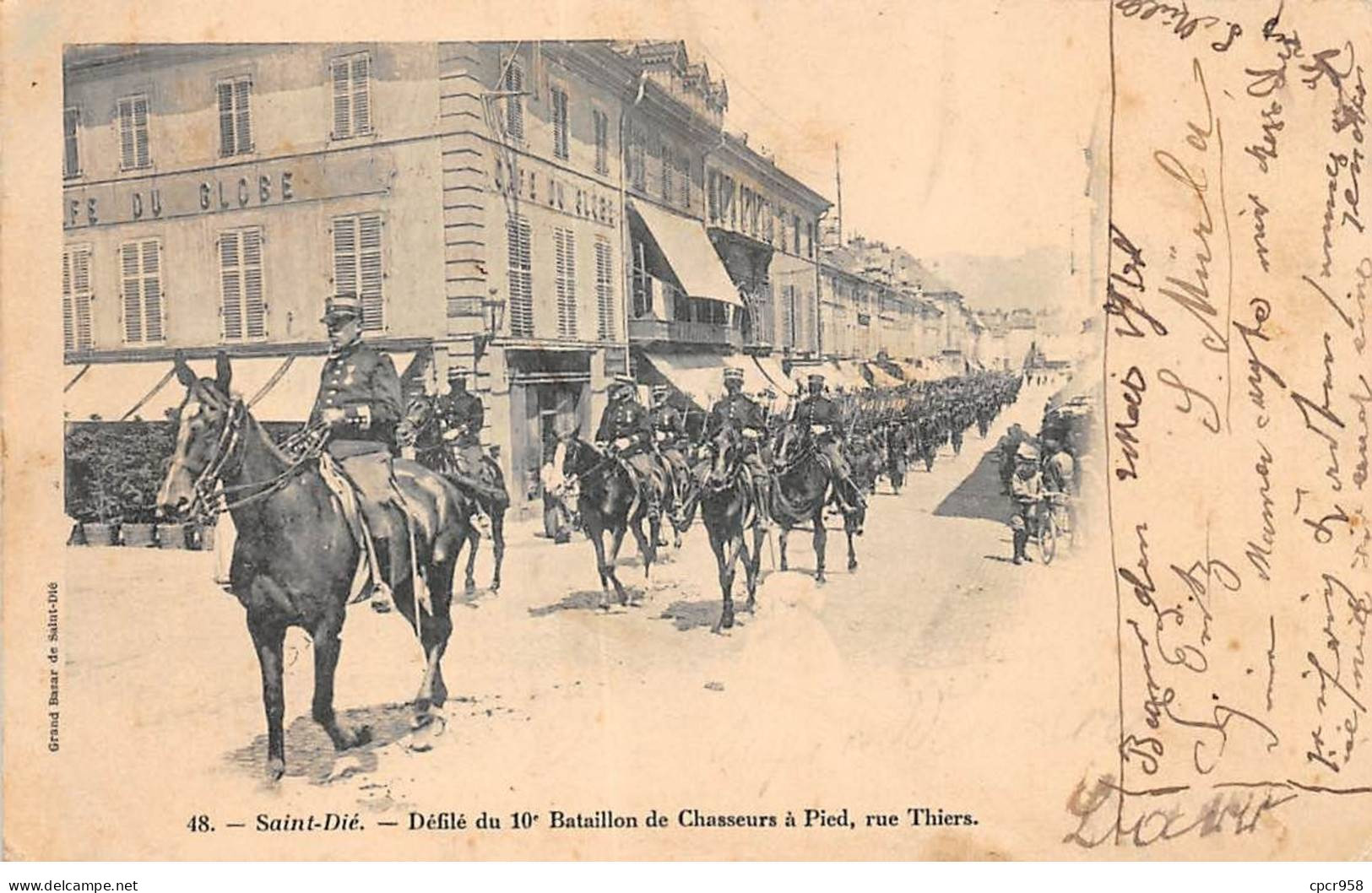 88 - SAINT DIE - SAN35253 - Défilé Du 10e Bataillon De Chausseurs à Pieds - Rue Thiers - Saint Die