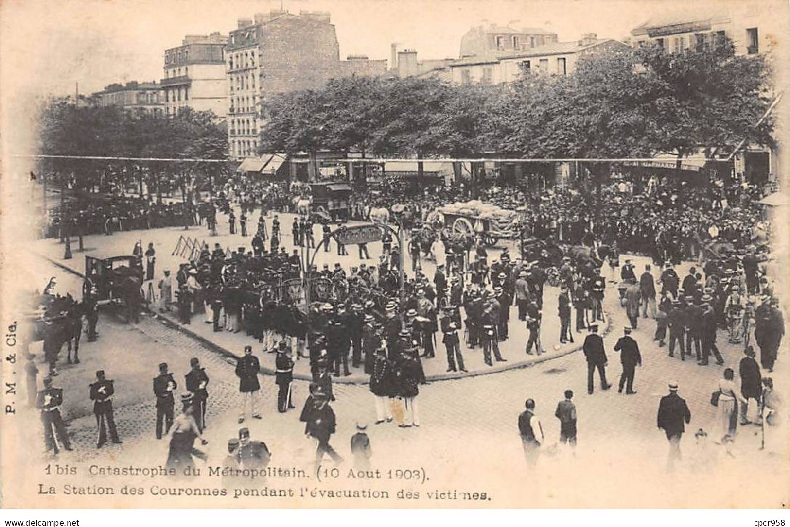 75001 - PARIS - SAN34999 - Catastrophe Du Métropolitain - La Station Des Couronnes Pendant L'évacuation Des Victimes - Arrondissement: 01