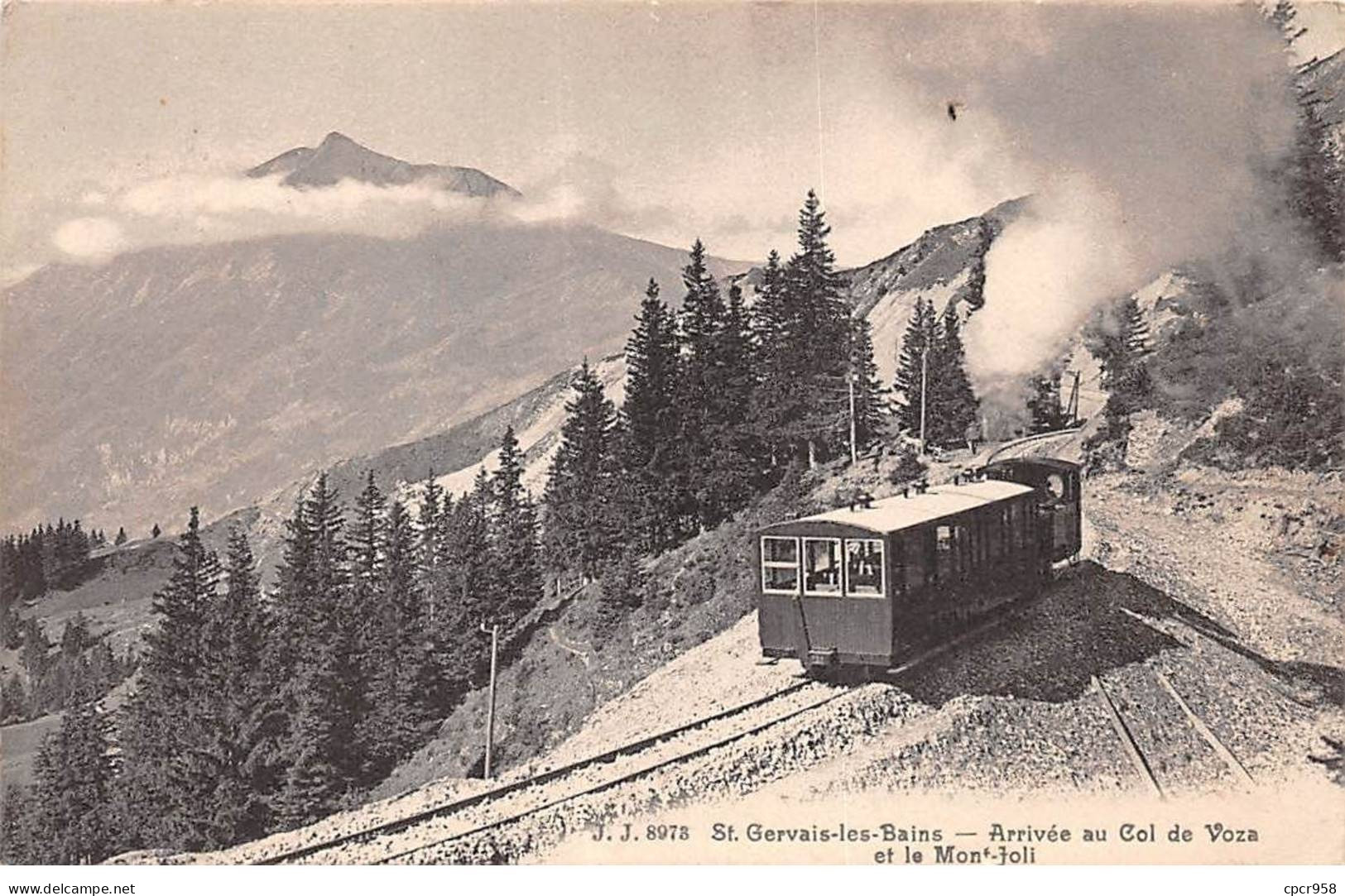 74 - SAINT GERVAIS LES BAINS - SAN34966 - Arrivée Au Col De Voza Et Le Mont Joli - Train - Saint-Gervais-les-Bains