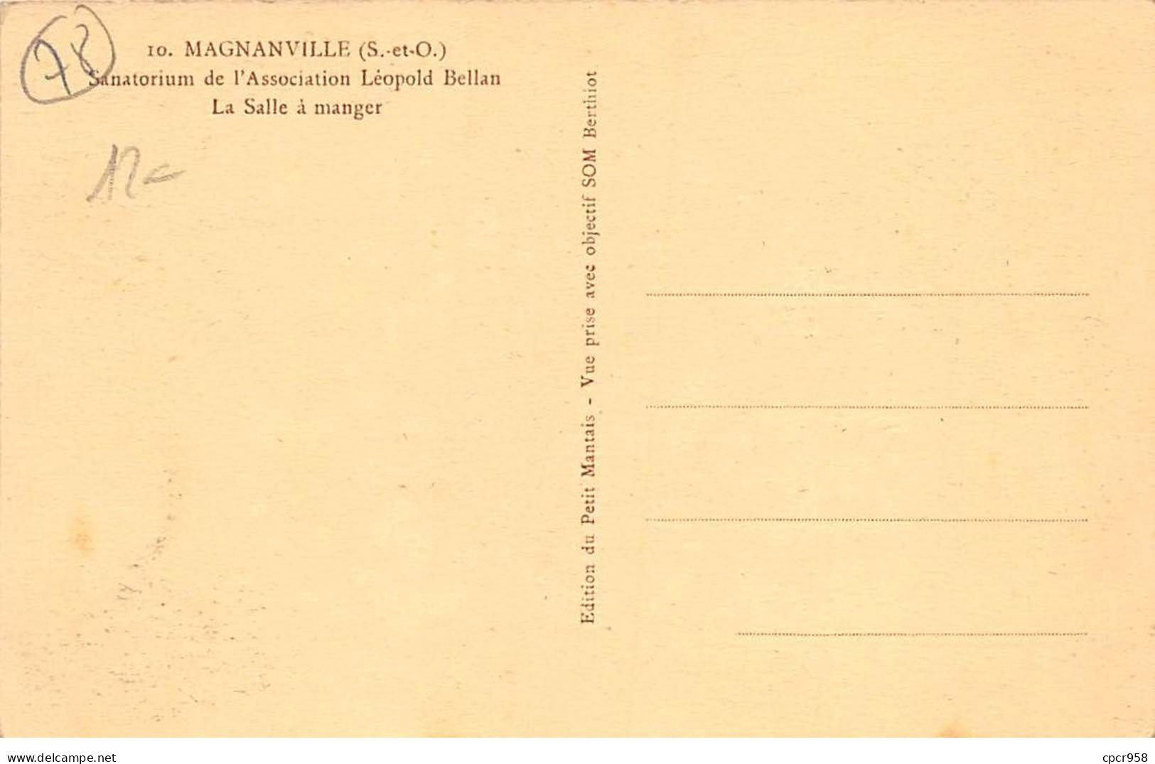 78 - MAGNANVILLE - SAN35167 - Sanatorium De L'Association Léopold Bellan - La Salle à Manger - Magnanville