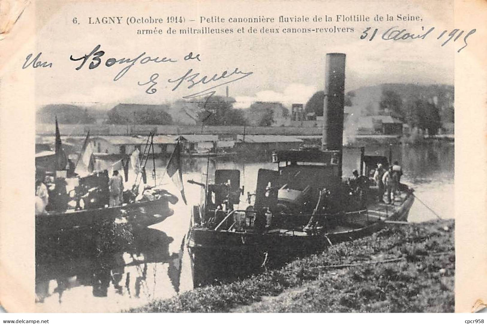 77 - LAGNY - SAN35097 - Petite Canonnières Fluviale De La Flottille De La Seine - En L'état - Lagny Sur Marne