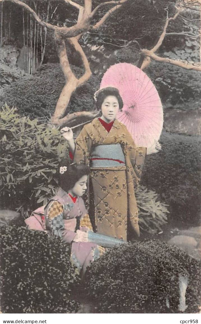 CHINE - SAN36378 - Cachet Tientsin - En L'état - Carte Japonaise - Geishas Avec Une Ombrelle - Chine