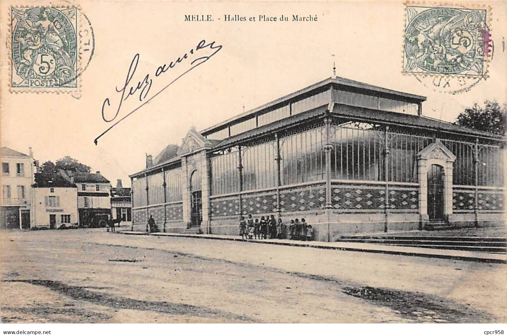 79 - MELLE - SAN42693 - Halles Et Place Du Marché - Melle