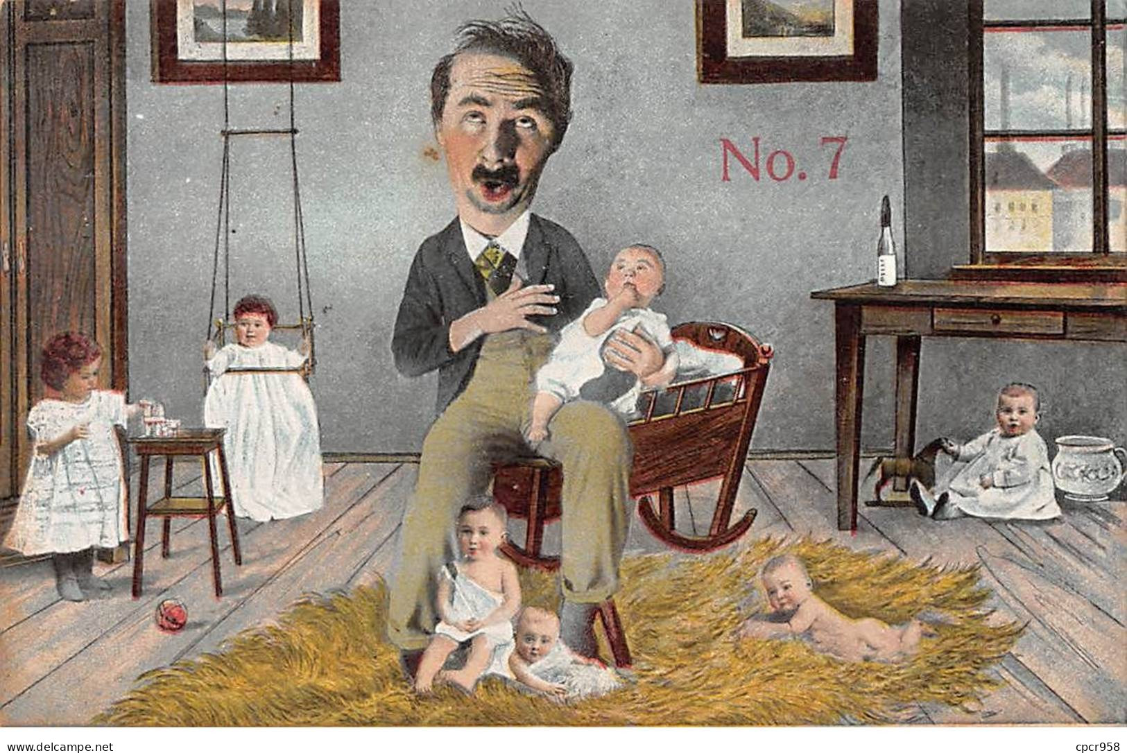 Humour - N°83085 - N°7 - Homme Au Milieu De Bébés - Humour