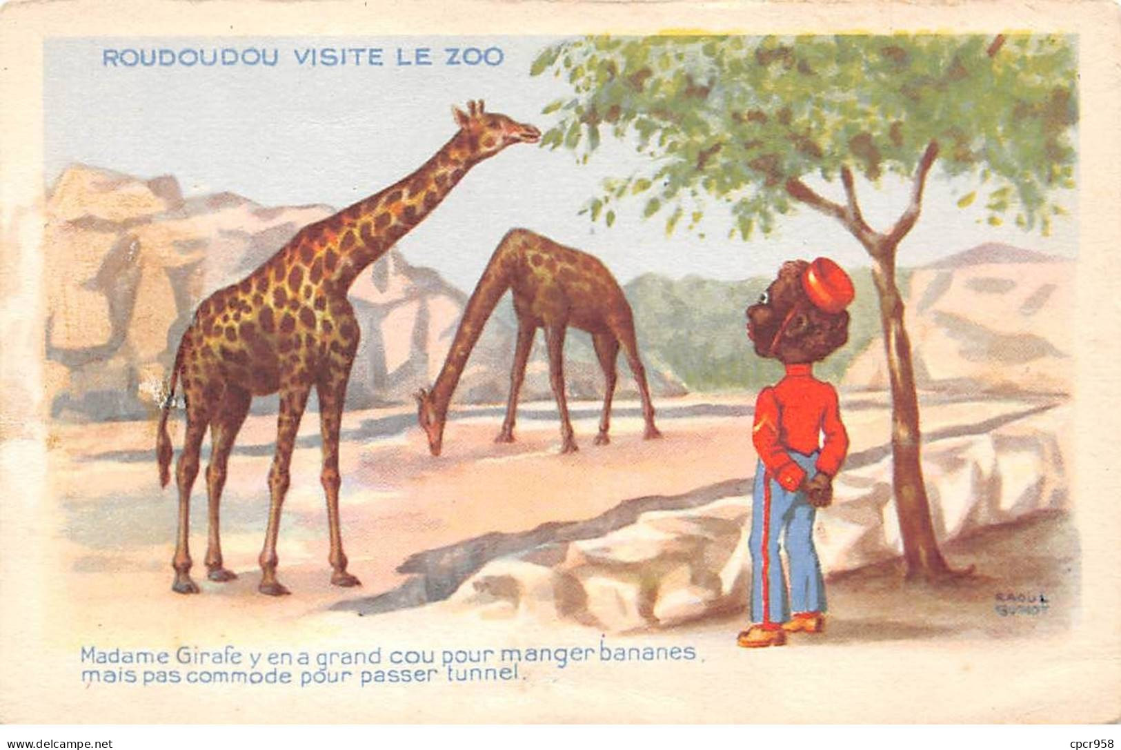 Illustrateur - N°81046 - Roudoudou Visite Le Zoo - Madame Girafe Y En A Grand Cou Pour Manger ... - Autres & Non Classés