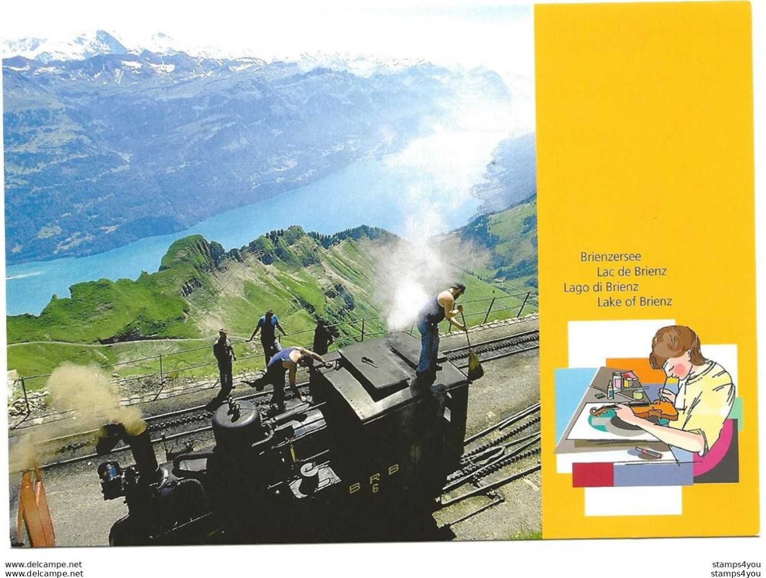 413 - 65 -  Entier Postal "Lac De Brienz" Cachets Illustrés Brienz 2004 - Postmark Collection