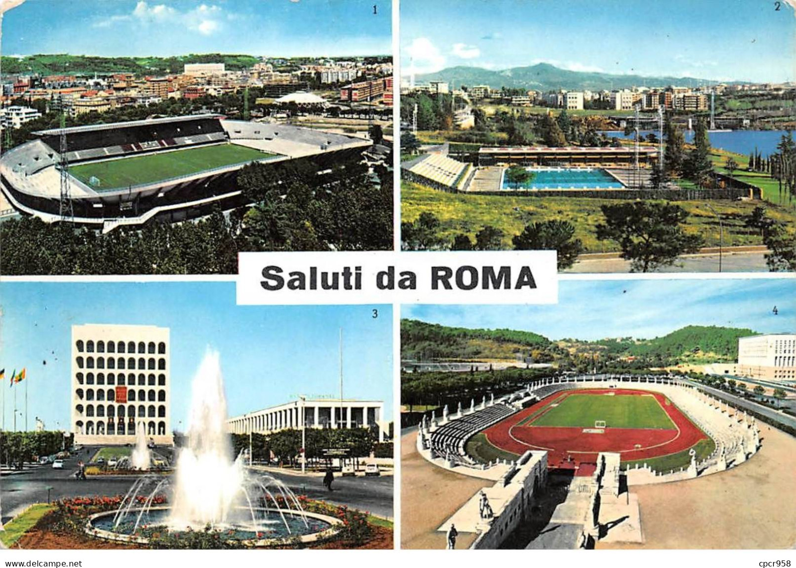 ITALIE - ROME - SAN42862 - Saluti Da Roma - Stade - CPSM 15x10 Cm - Multi-vues, Vues Panoramiques