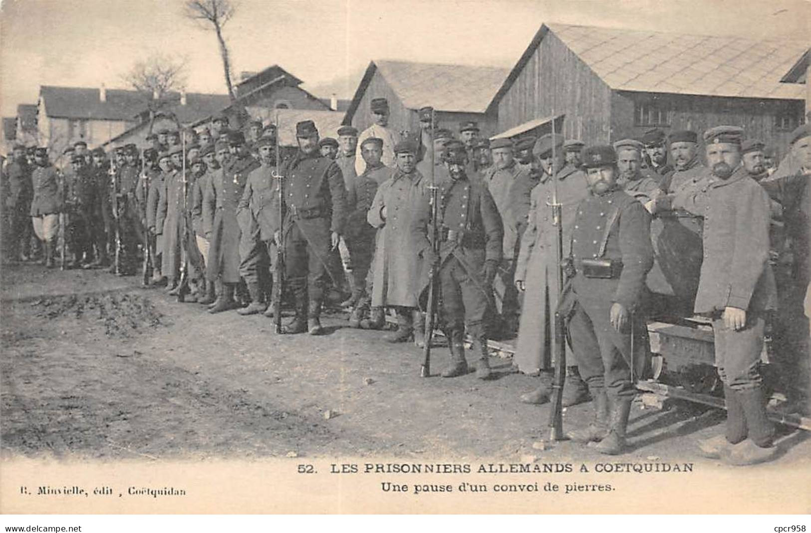 56 - COETQUIDAN - SAN37589 - Les Prisonniers Allemands - Une Pause D'un Convoi De Pierres - Guer Cötquidan