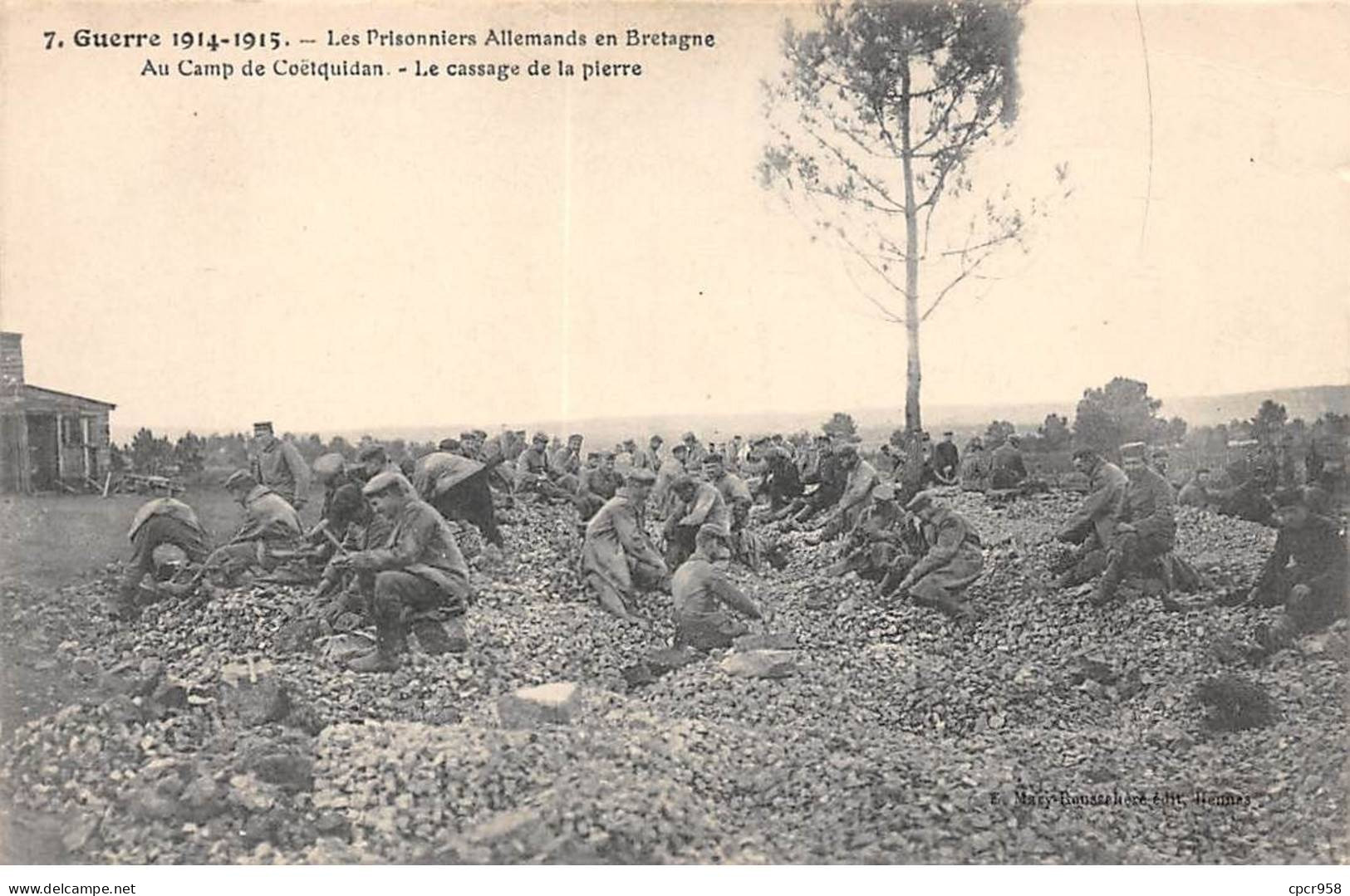 56 - COETQUIDAN - SAN37587 - Les Prisonniers Allemands - Le Cassage De La Pierre - Guer Coetquidan