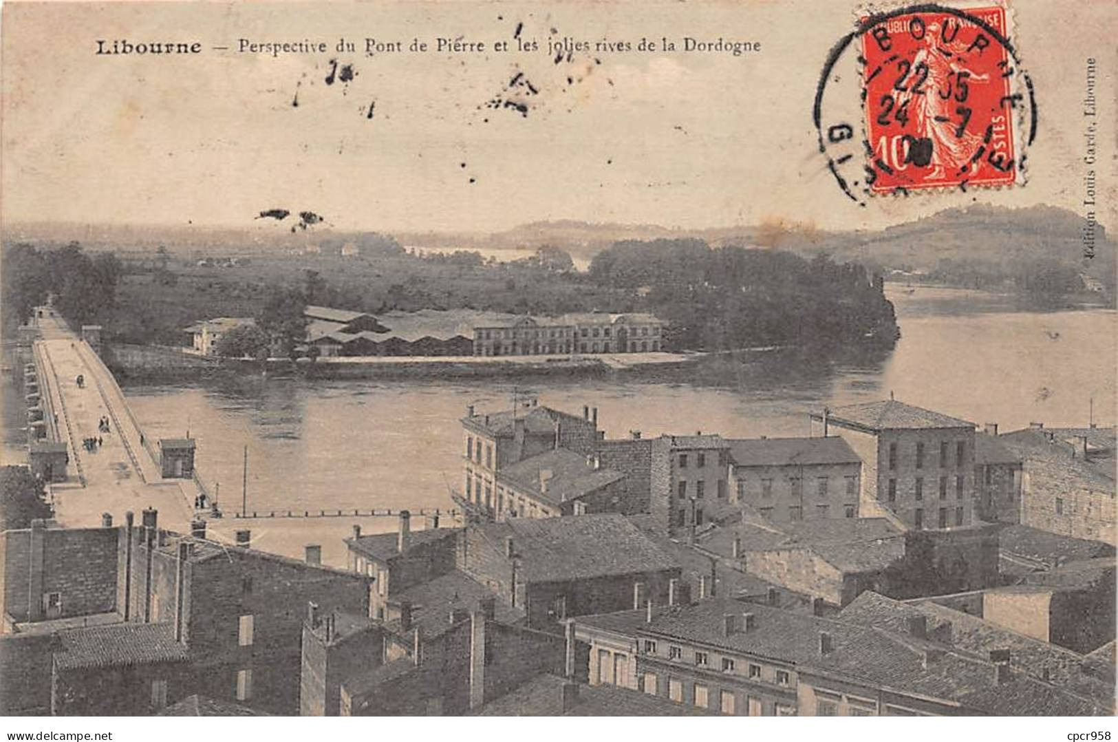 33 - LIBOURNE - SAN43395 - Perceptive Du Pont De Pierre Et Les Jolies Rives De La Dordogne - Libourne