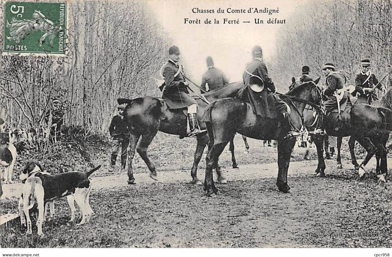 CHASSE - SAN37934 - Chasses Du Comte D'Andigné - Forêt De La Ferté - Un Défunt - Pli - Jagd