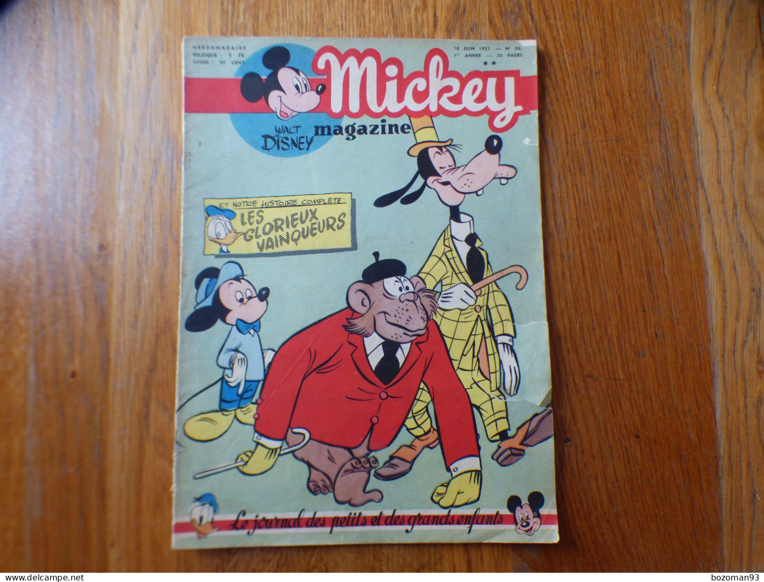 JOURNAL MICKEY BELGE N° 36 Du 16/06/1951 Avec BAMBI - Journal De Mickey