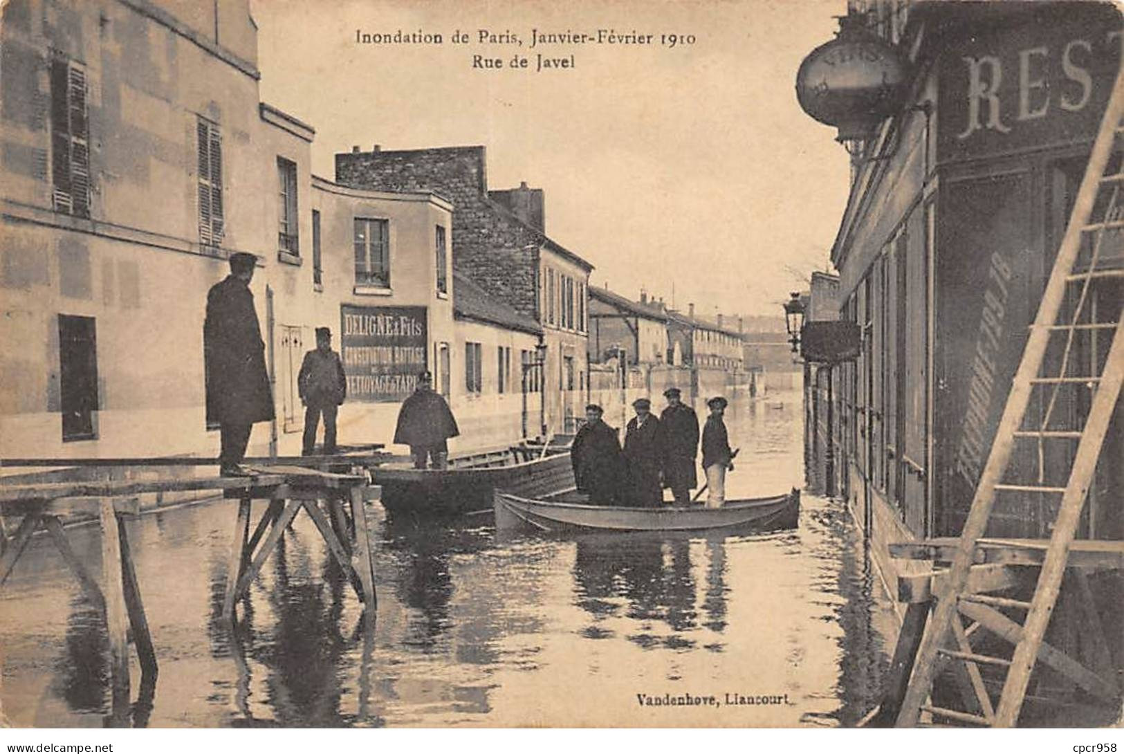 75.AM19042.Paris.75015.Inondation De Paris, Janvier-Février 1910.Rue De Javel - Paris (15)