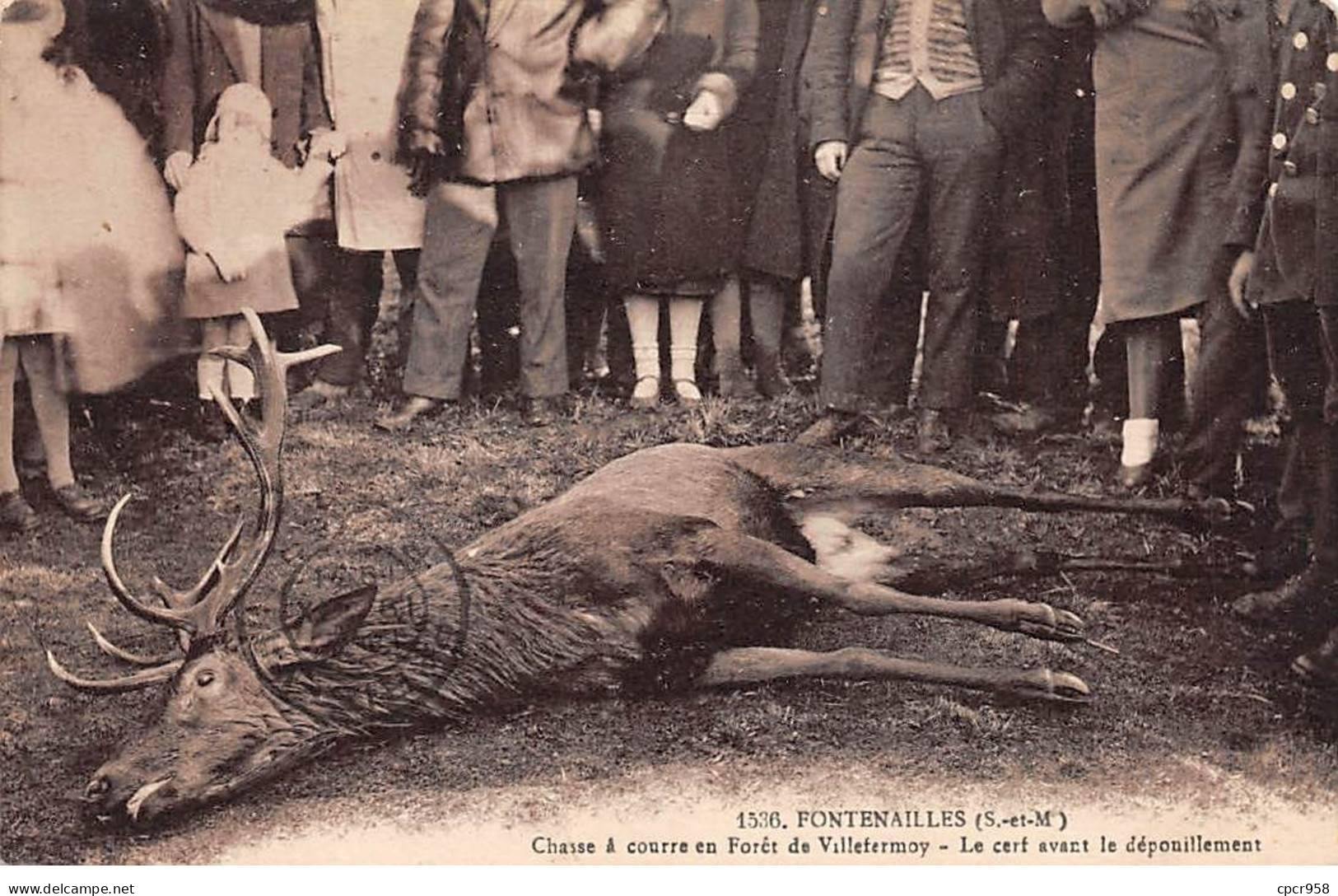 CHASSE - SAN37959 - Fontenailles - Chasse à Courre En Forêt De Villefermoy - Le Cerf Avant Le Dépouillement - Jacht