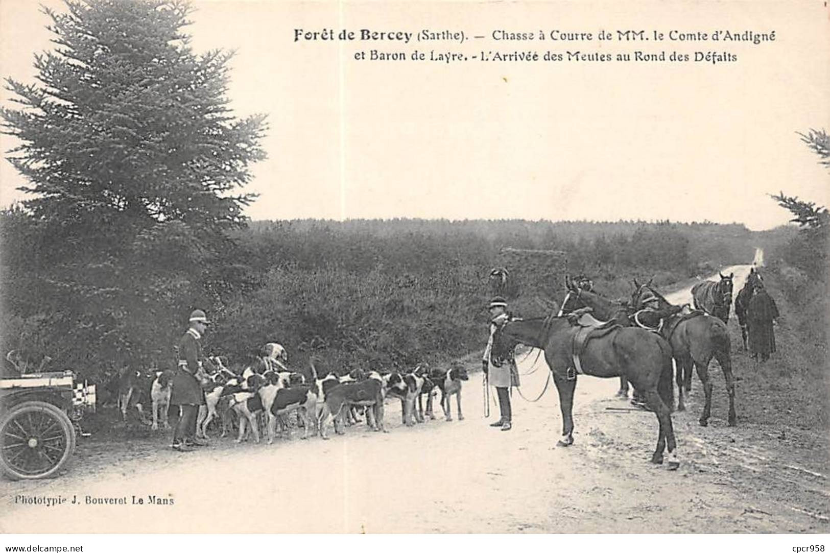 CHASSE - SAN37947 - Forêt De Bercey - Chasse à Courre De MM Le Comte D'Andigné Et Baron De Layre - Jacht