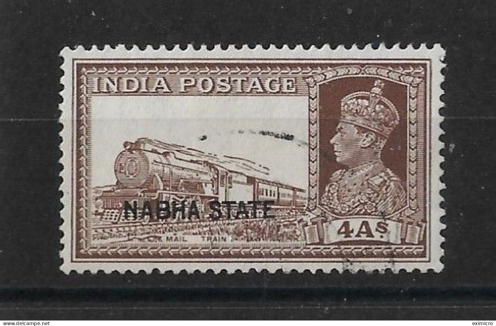 INDIA - NABHA 1938 4a SG 85 FINE USED Cat £8.50 - Nabha