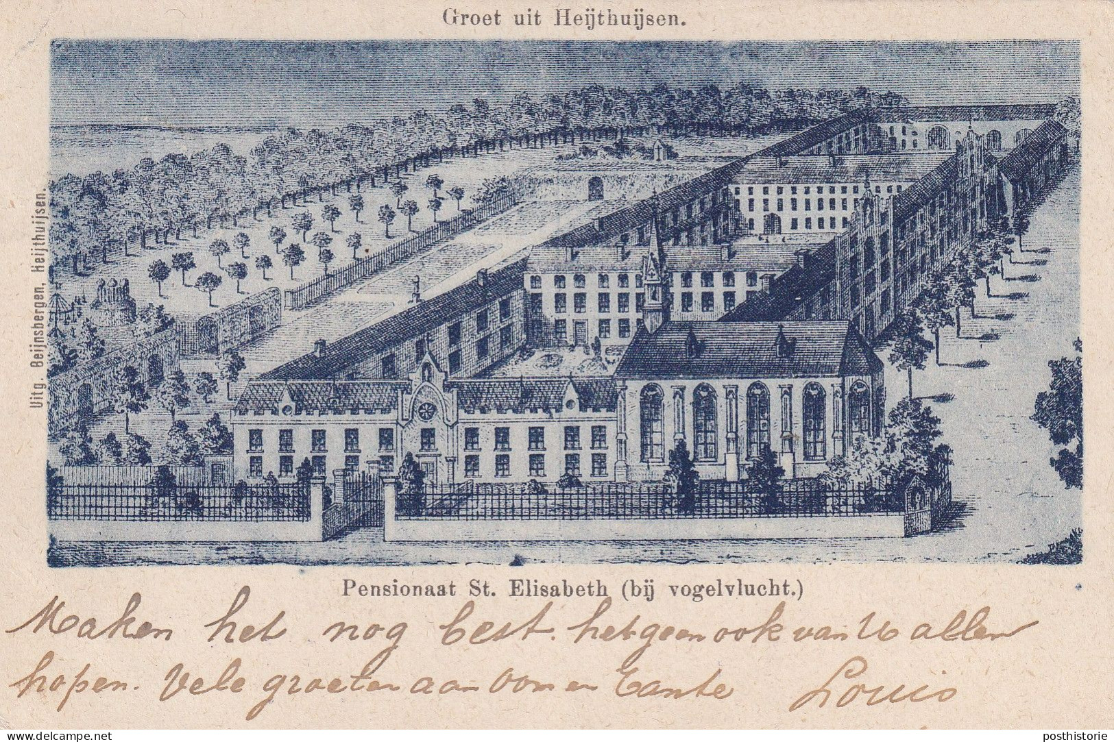 Ansicht 7 Nov 1899 Heijthuizen (hulpkantoor Kleinrond) Naar Brussel - Poststempel