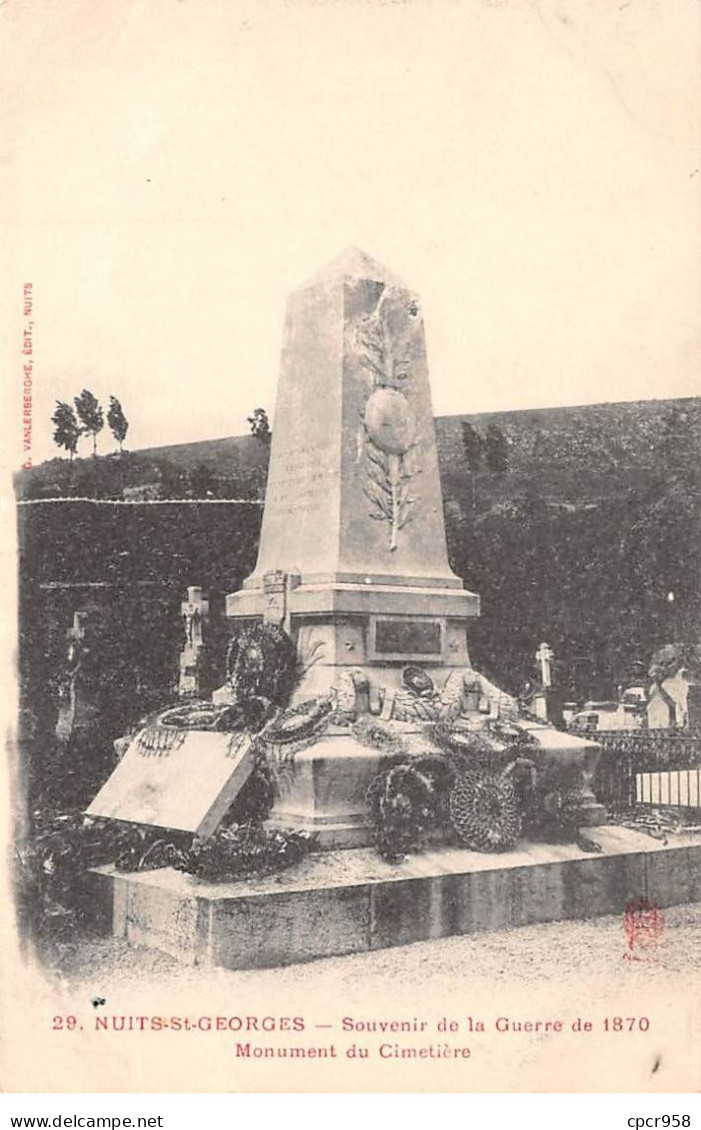 21 - NUITS SAINT GEORGES - SAN38216 - Souvenir De La Guerre De 1870 - Monument Du Cimetière - Nuits Saint Georges