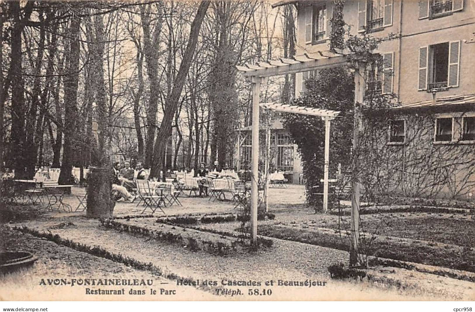 77.AM19089.Avon-Fontainebleau.Hôtel Des Cascades Et Beauséjour.Restaurant Dans Le Parc - Avon