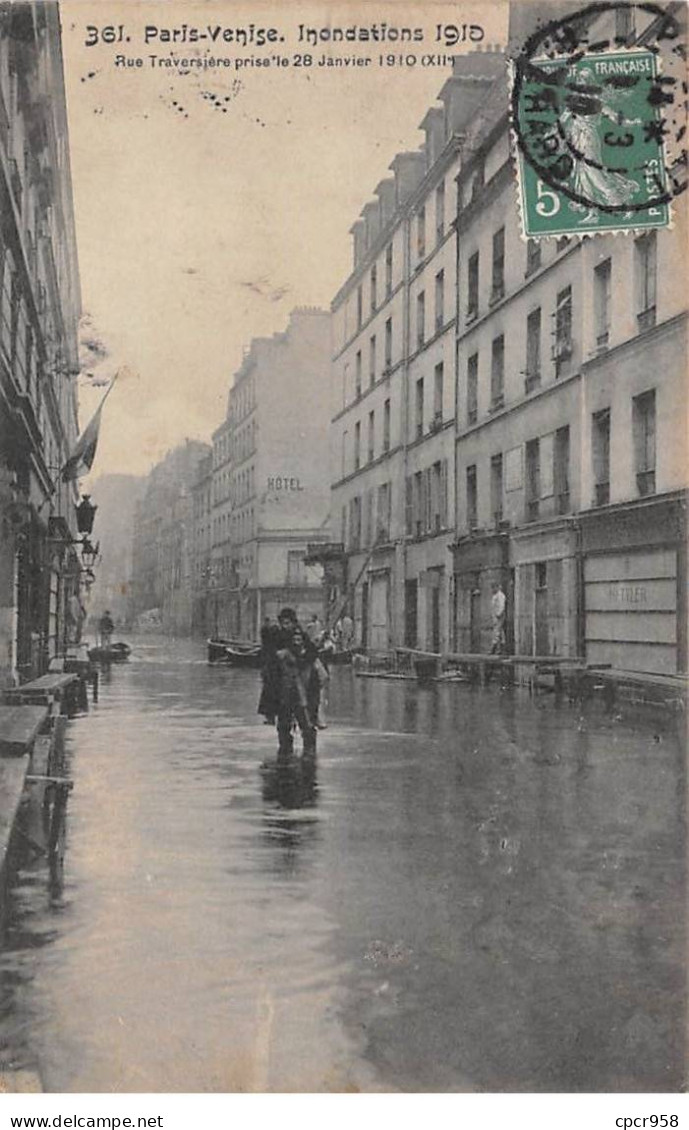 75012 - PARIS - SAN44024 - Rue Traversière Prise Le 28 Janvier 1910 - Les Inondations - Arrondissement: 12