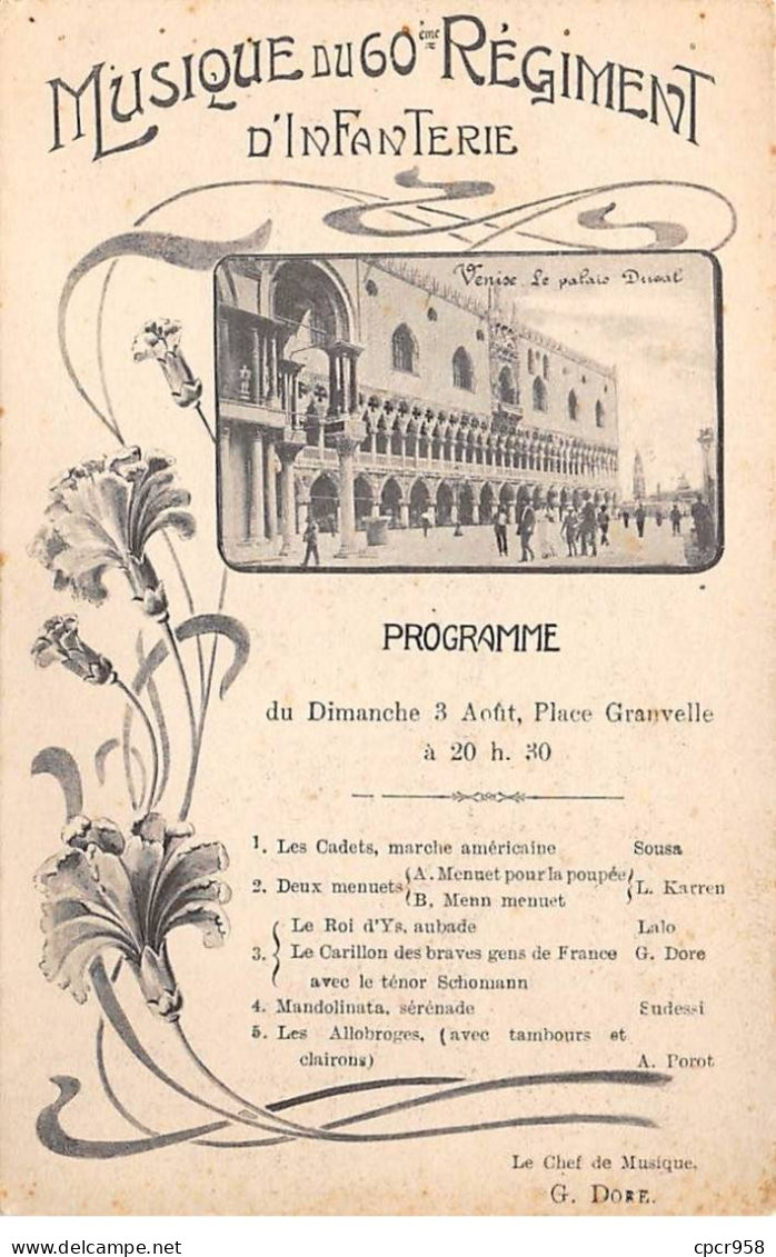 ITALIE - VENISE - SAN39595 - Musique Du Go Régiment D'Infanterie - Le Programme - Venezia (Venice)